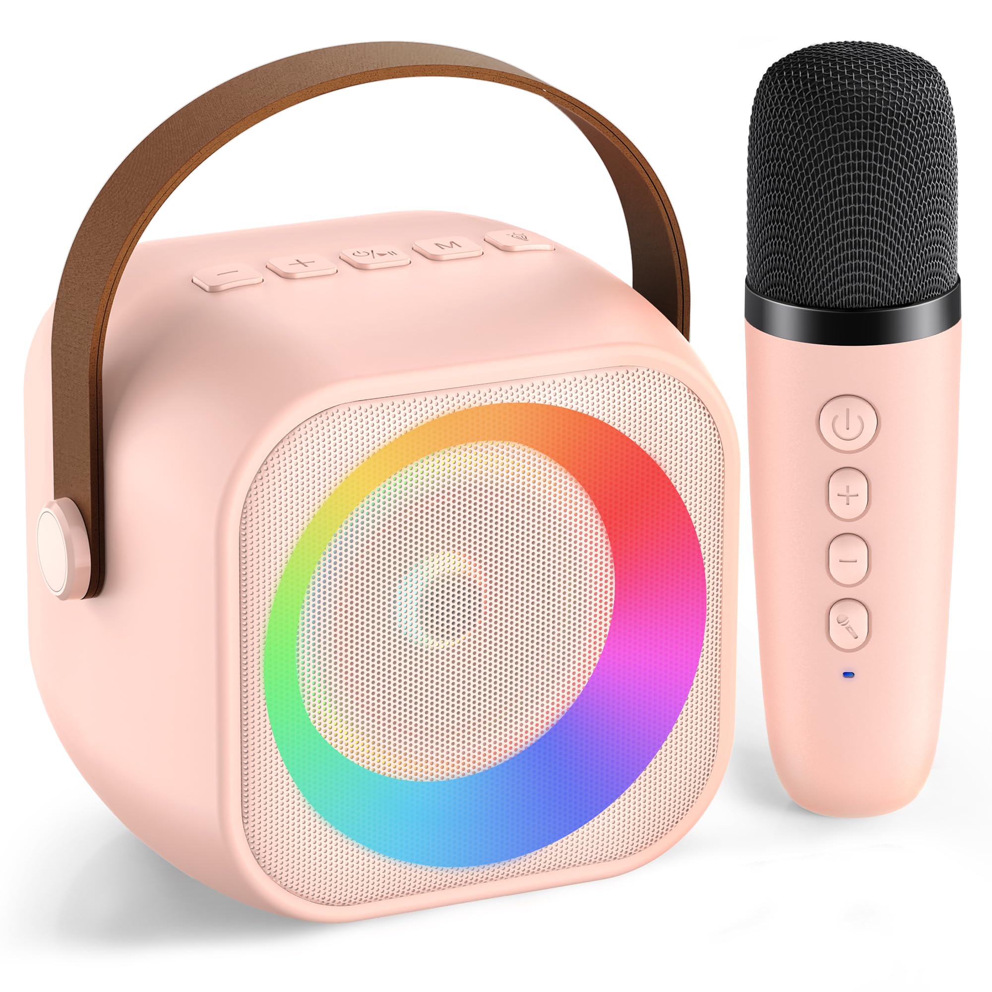 Mini Karaoke Machine for Kids Adults, Portable Bluetooth Speaker with Wireless Microphone, for Girls 4, 5, 6, 7, 8, 9, 10, 12 Year Old Karaoke Toys Birthday Gifts Home Party