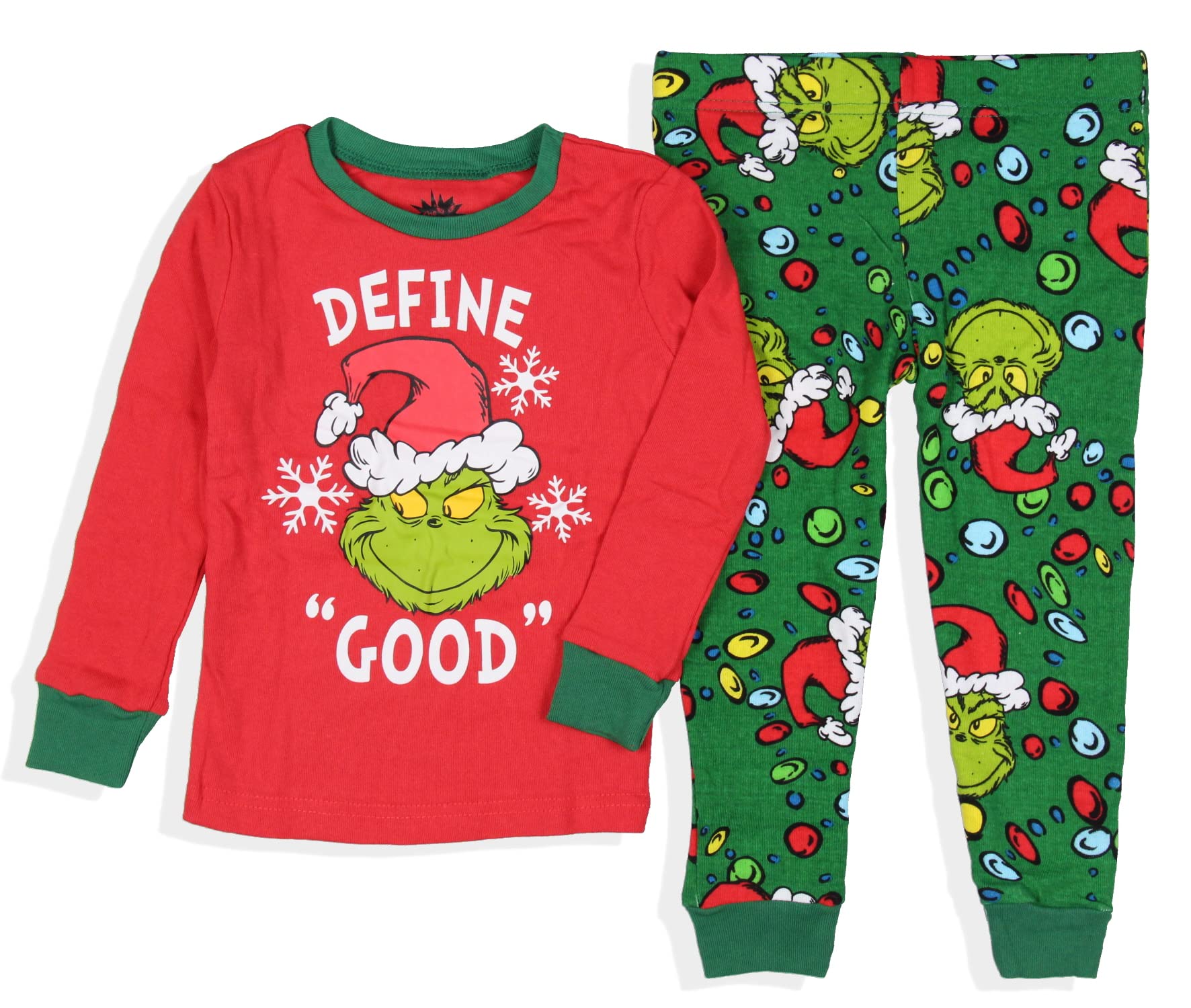 Dr. Seuss How GRINCH Stole Christmas Lights Sleep Pajama Set (Toddler, 4T)