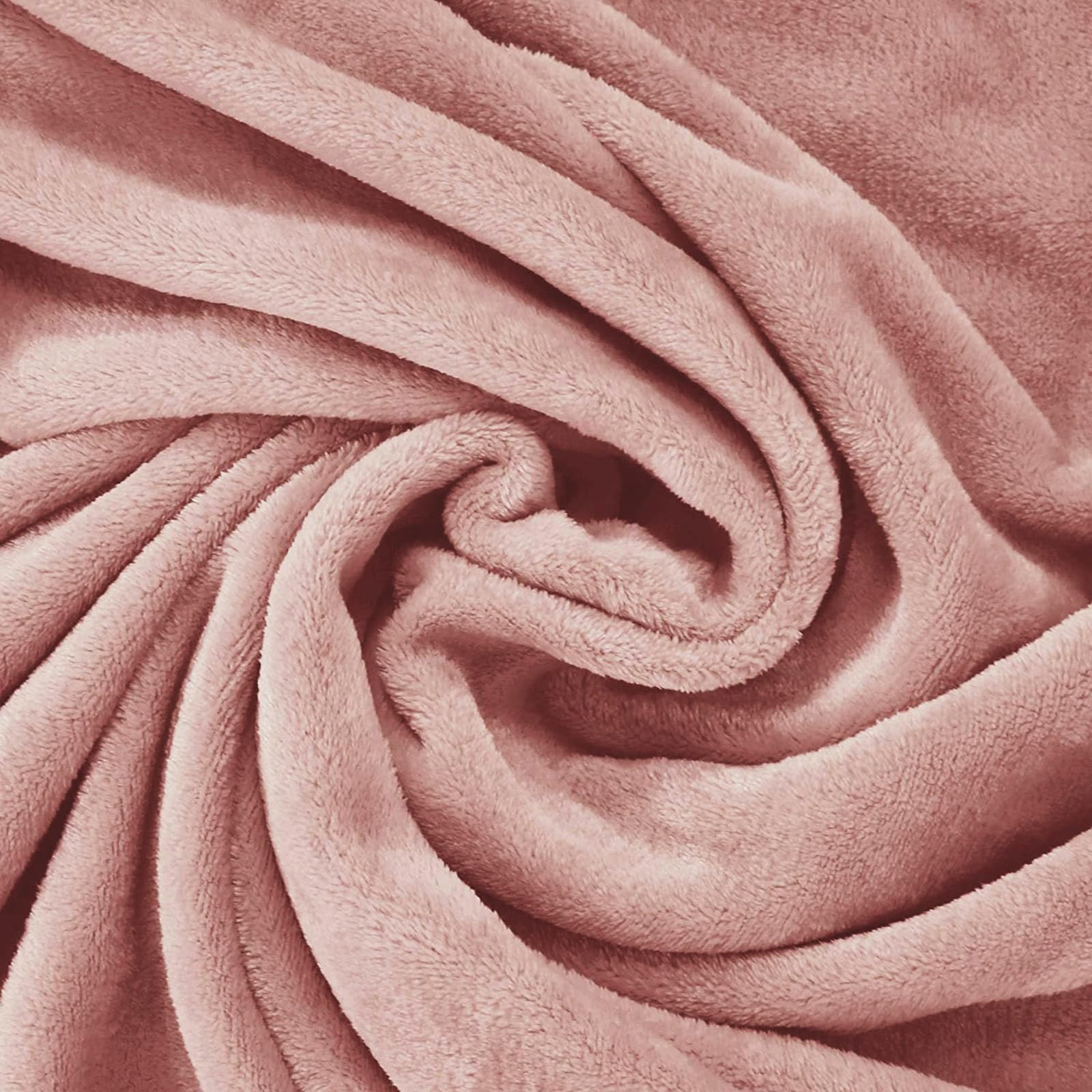 Exclusivo Mezcla Fleece Throw Blanket for Couch, Sofa, 300GSM Super Soft and Warm Blankets, Dusty Pink Throw All Season Use, Cozy, Plush, Lightweight, 50x60 Inches