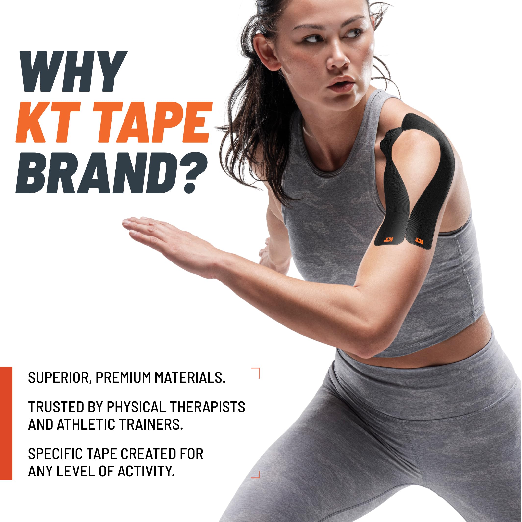 KT Tape, Original Cotton, Elastic Kinesiology Athletic Tape, 20 Count, 10” Precut Strips, Pink