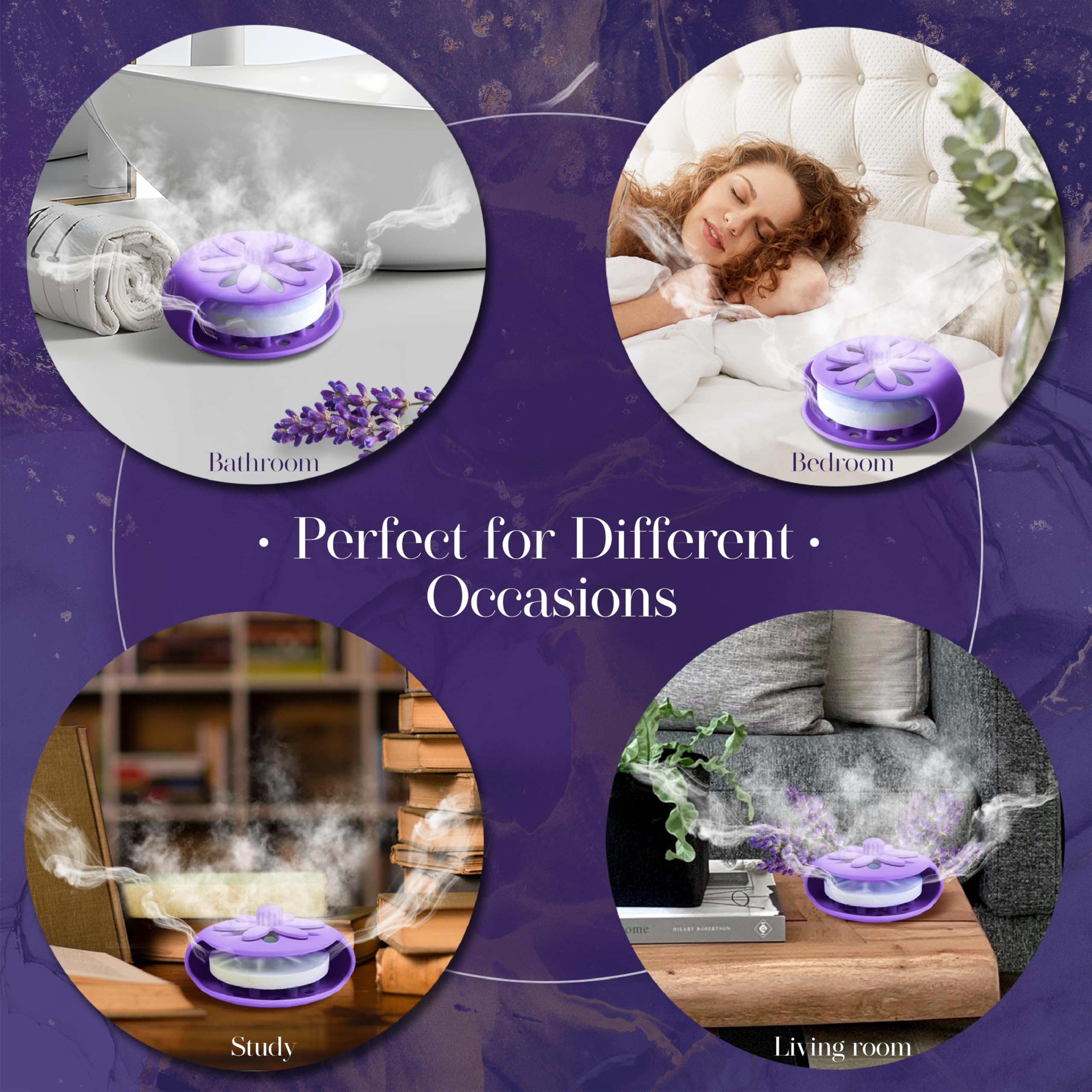 Purple Shower Steamers Tray, Big Suction Cup Shower Steamer Tablet Holder Dish for Long Lasting Use, Flake Bath Bombs Container, Adornment Household Supply Car Decoration Yoga Decor