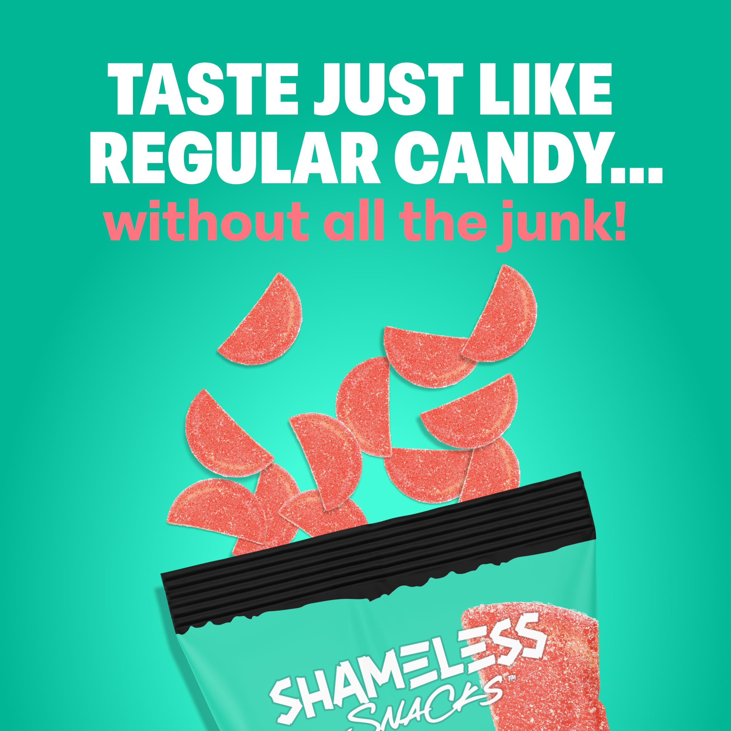 Shameless Snacks - Healthy Low Calorie Snacks, Low Carb Keto Gummies (Gluten Free Candy) - 6 Pack Wassup Watermelon