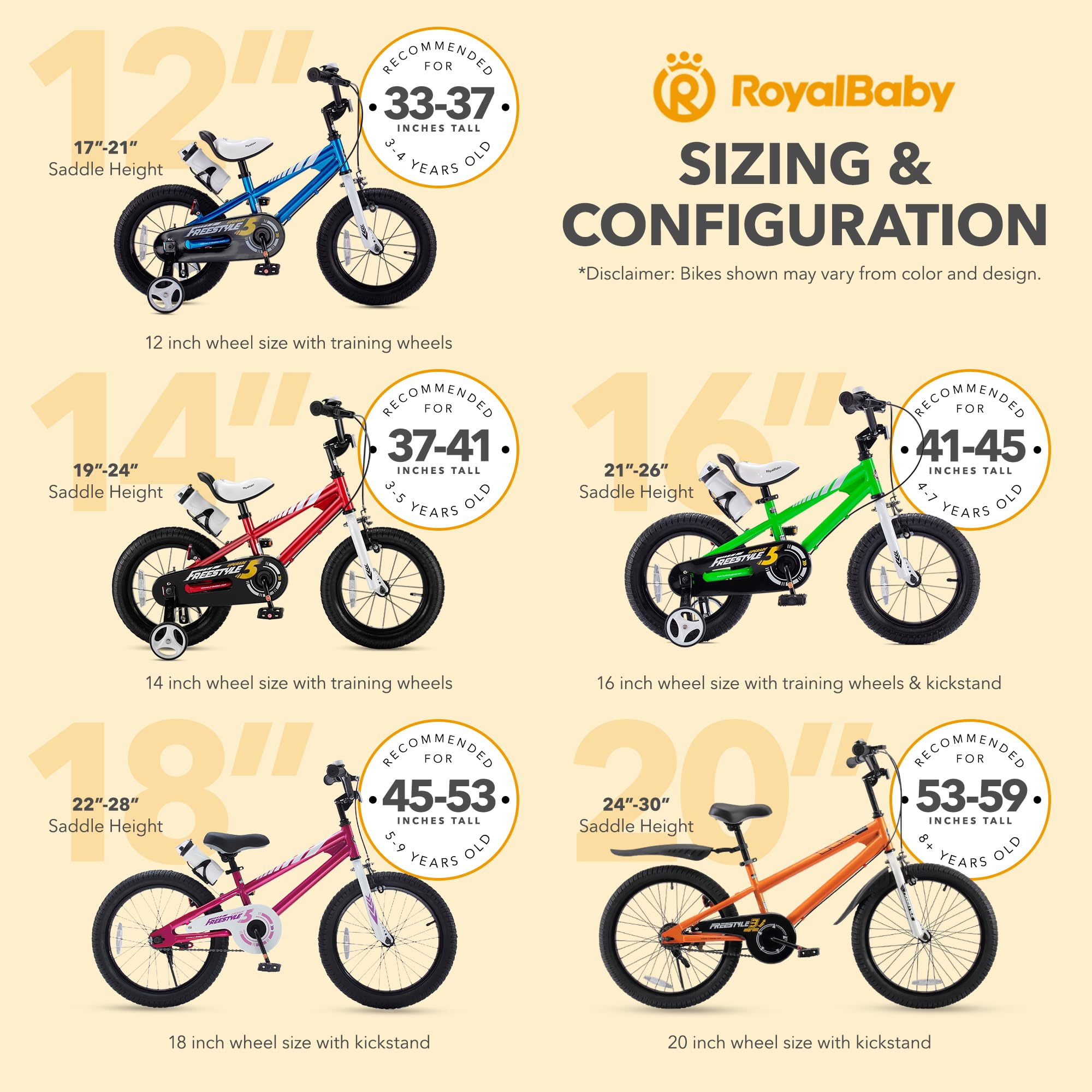 Royalbaby Kids Bike Boys Girls Freestyle BMX Bicycle With Kickstand Gifts for Children Bikes 18 Inch Orange (RB18B-6O)