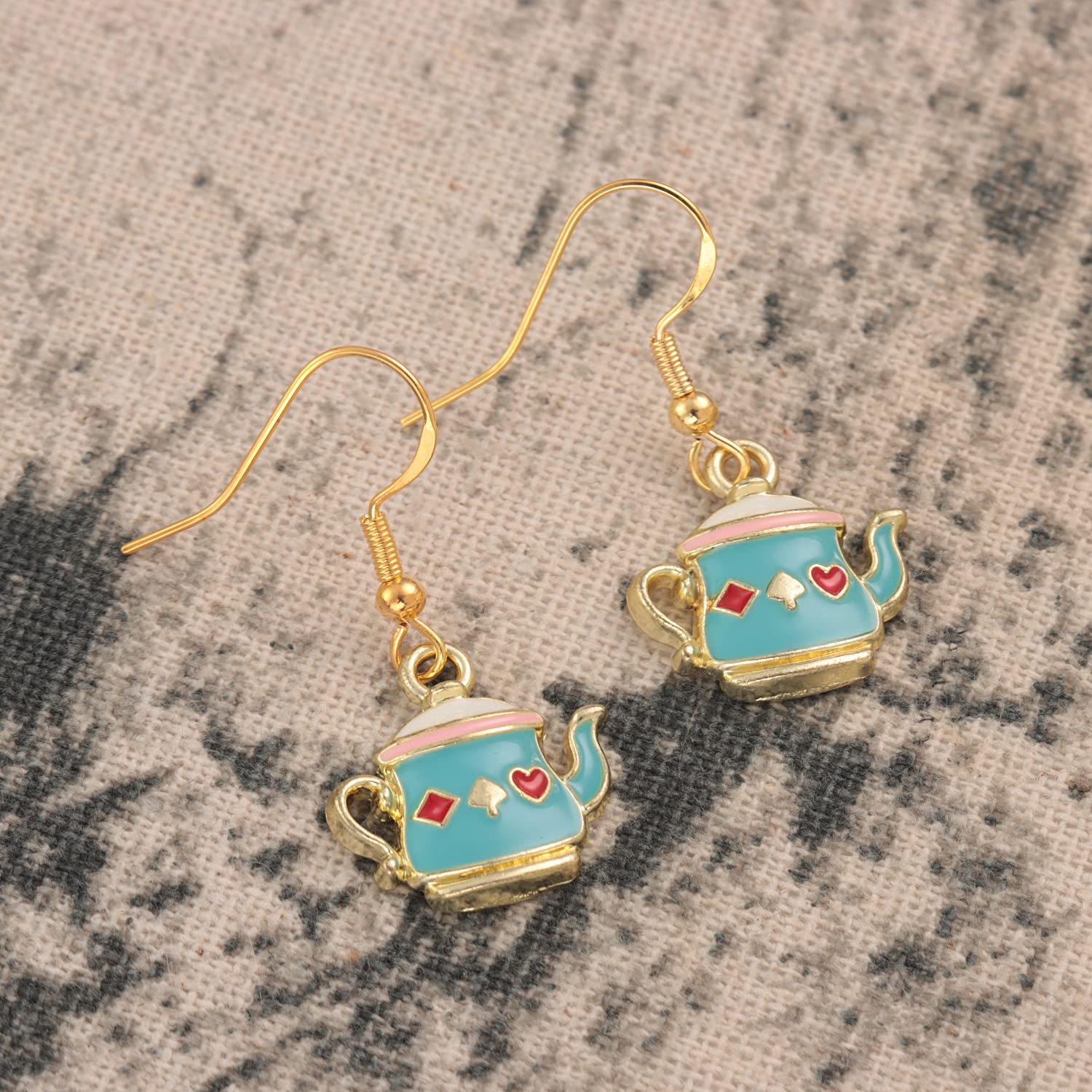 Teapot Themed Gifts For Women Earrings Wonder Land Mini Tea Pot Ornament Bubble Tea Pot Green Teapot Earrings