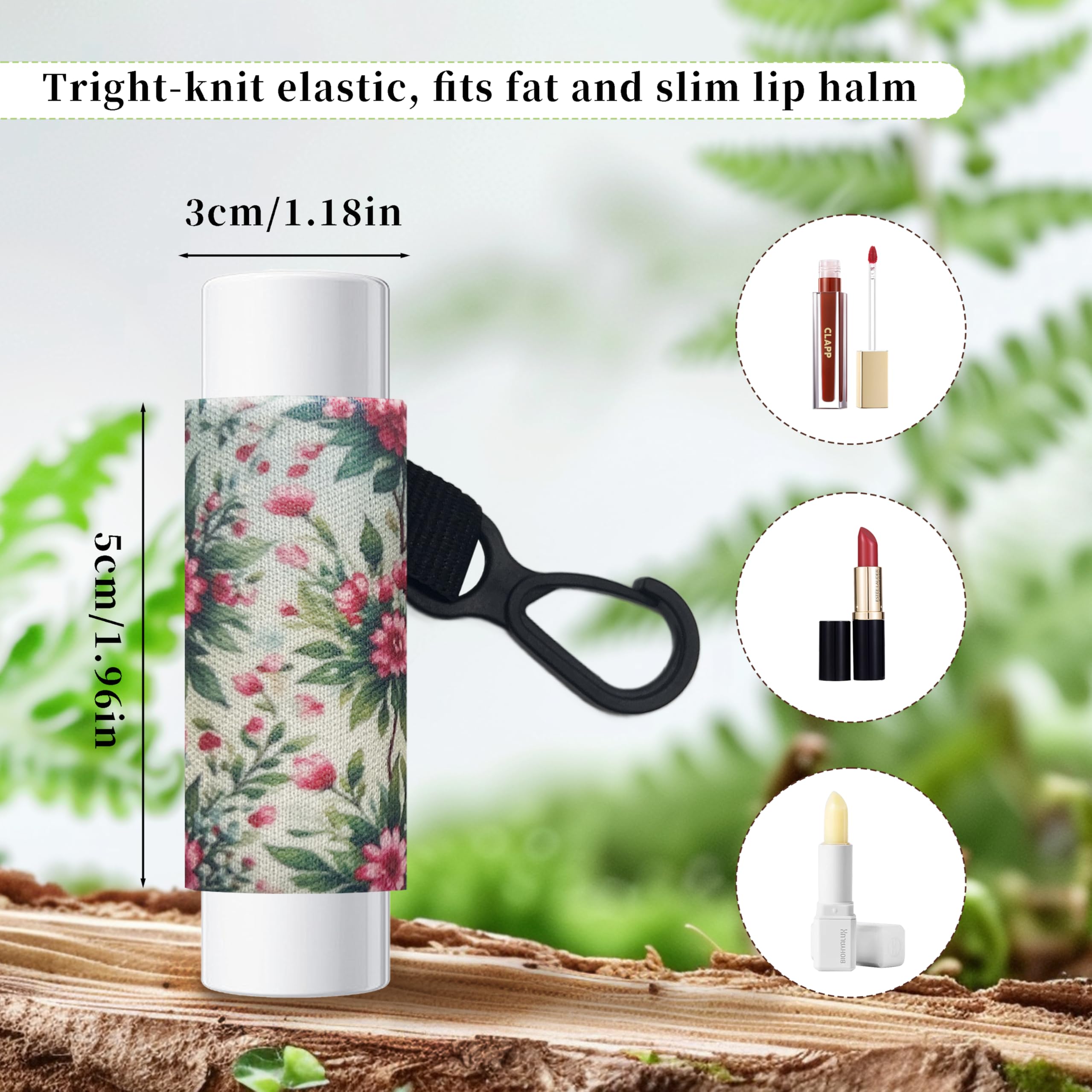 BESTOCEAN 6 chapstick holder，chapstick holder key chain，lip balm holder，chapstick keychain holder，lip balm holder keychain (flower)