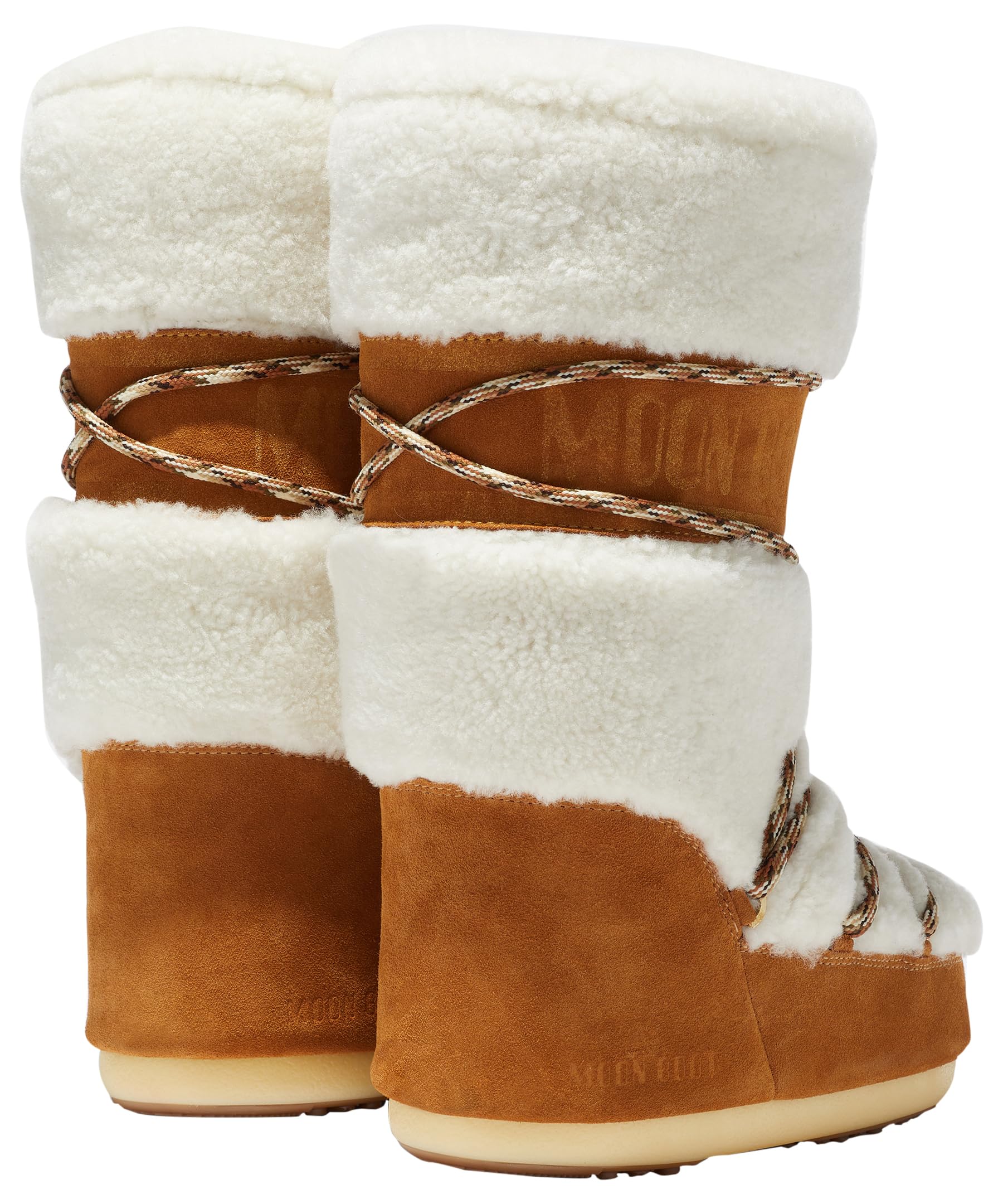 Moon Boot, Icon Shearling Unisex Boots, 42/44, Whiskey/Off White