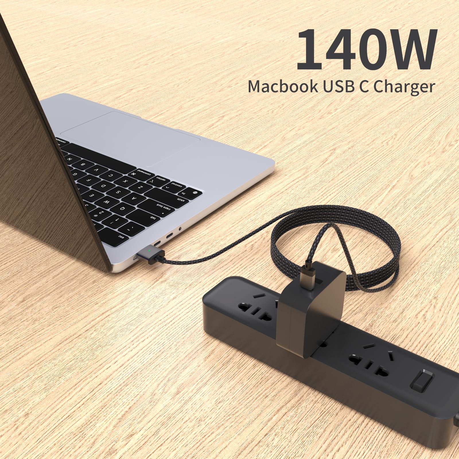 Tttyruei 140W USB-C To Magnetic 3 Cable,6.6FT/2M Magnetic Charging Cable For MacBook Air 2024 M3 13/15inch,MacBook Pro 2023 M2 Pro & Max 14"16",MacBook Air 2022/2023 M2,MacBook Pro 2021 Max&M1 14"16"