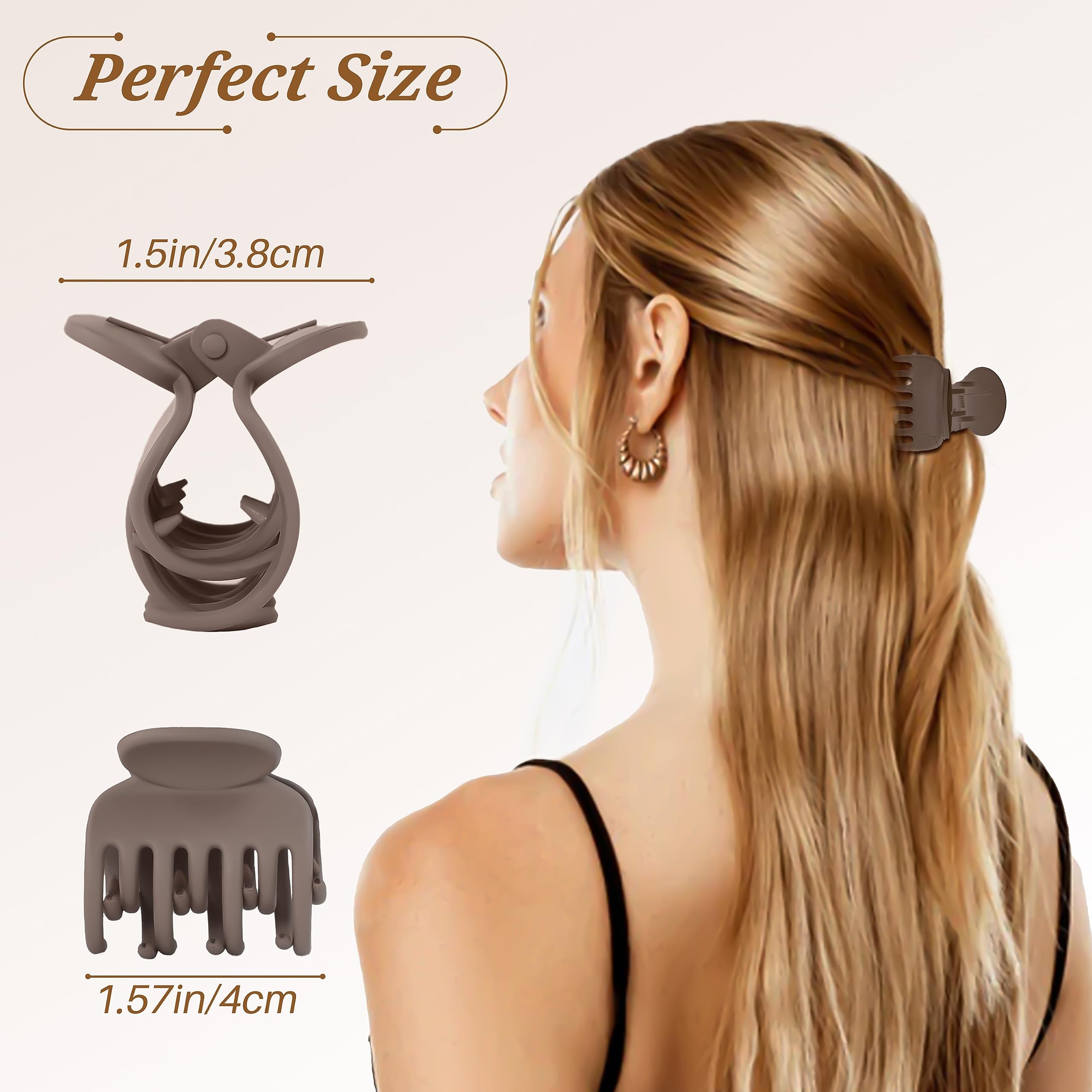 Double Row Teeth Hair Accessories, 20 Pack Matte No-slip Small Claw Clips for Thin Hair