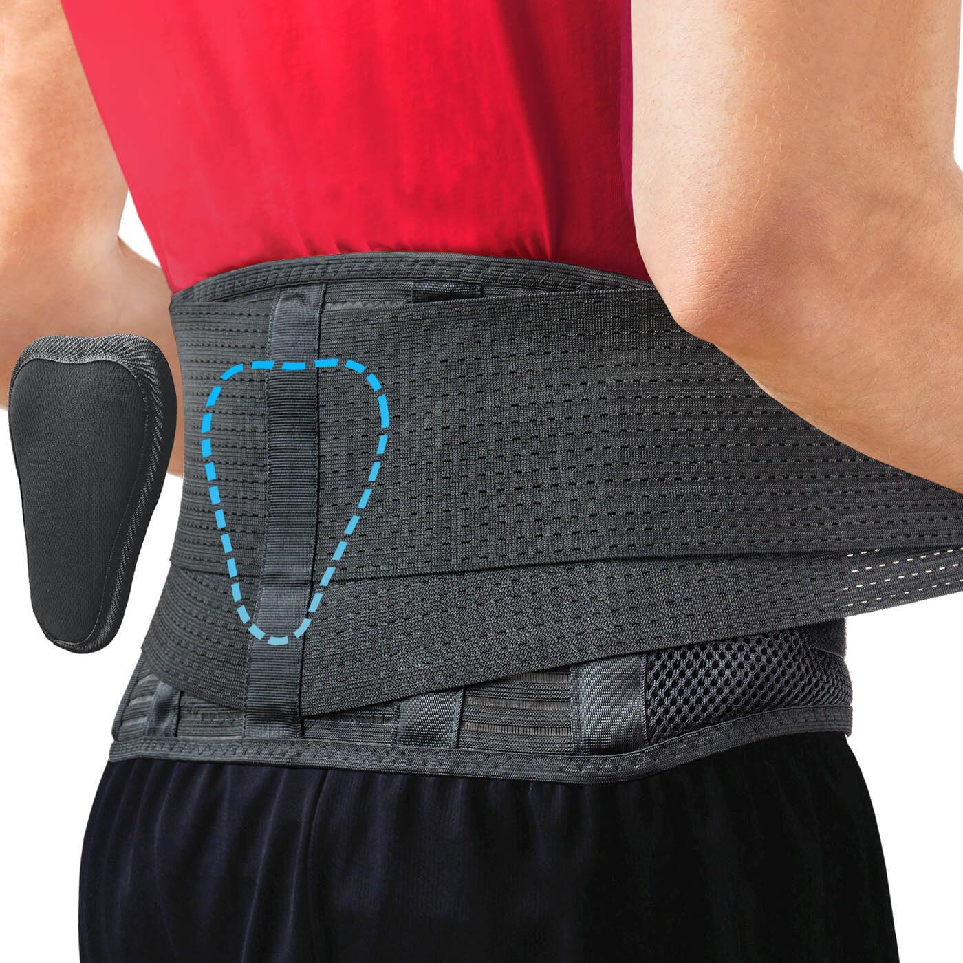 Sparthos Back Brace for Lower Back Pain - Immediate Relief from Sciatica, Herniated Disc, Scoliosis - Breathable Design With Lumbar Support Pad - For Home & Lifting At Work - For Men & Women - (XL)