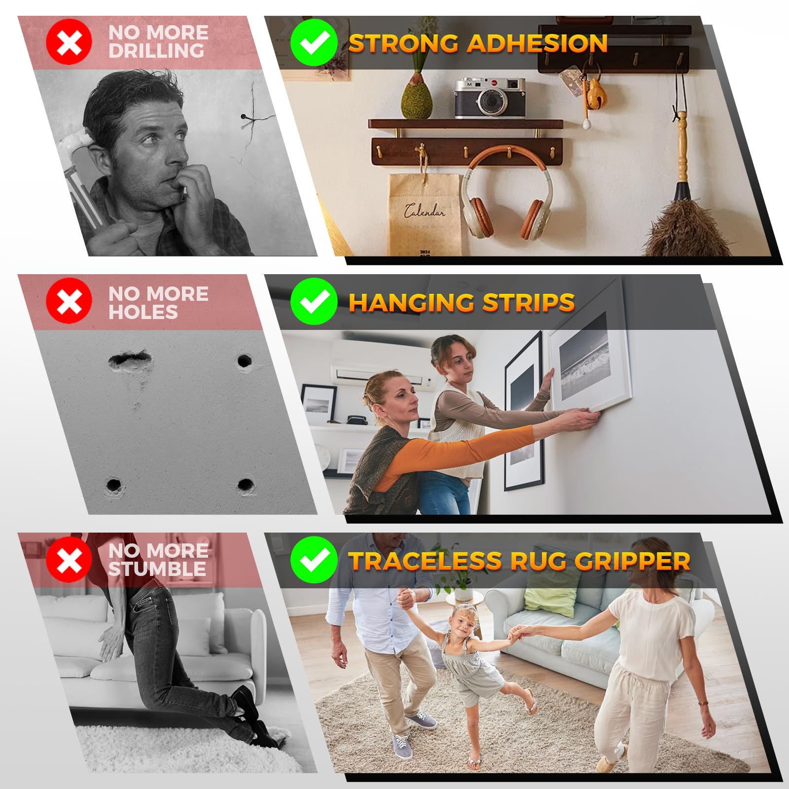 PHIXBEAR Double Sided Tape Heavy Duty with INCH & CM Markings, 1.18''×13.5ft Double Sided Mounting Tape, Removable Traceless NanoTape for Indoor & Outdoor, Automotive Trim