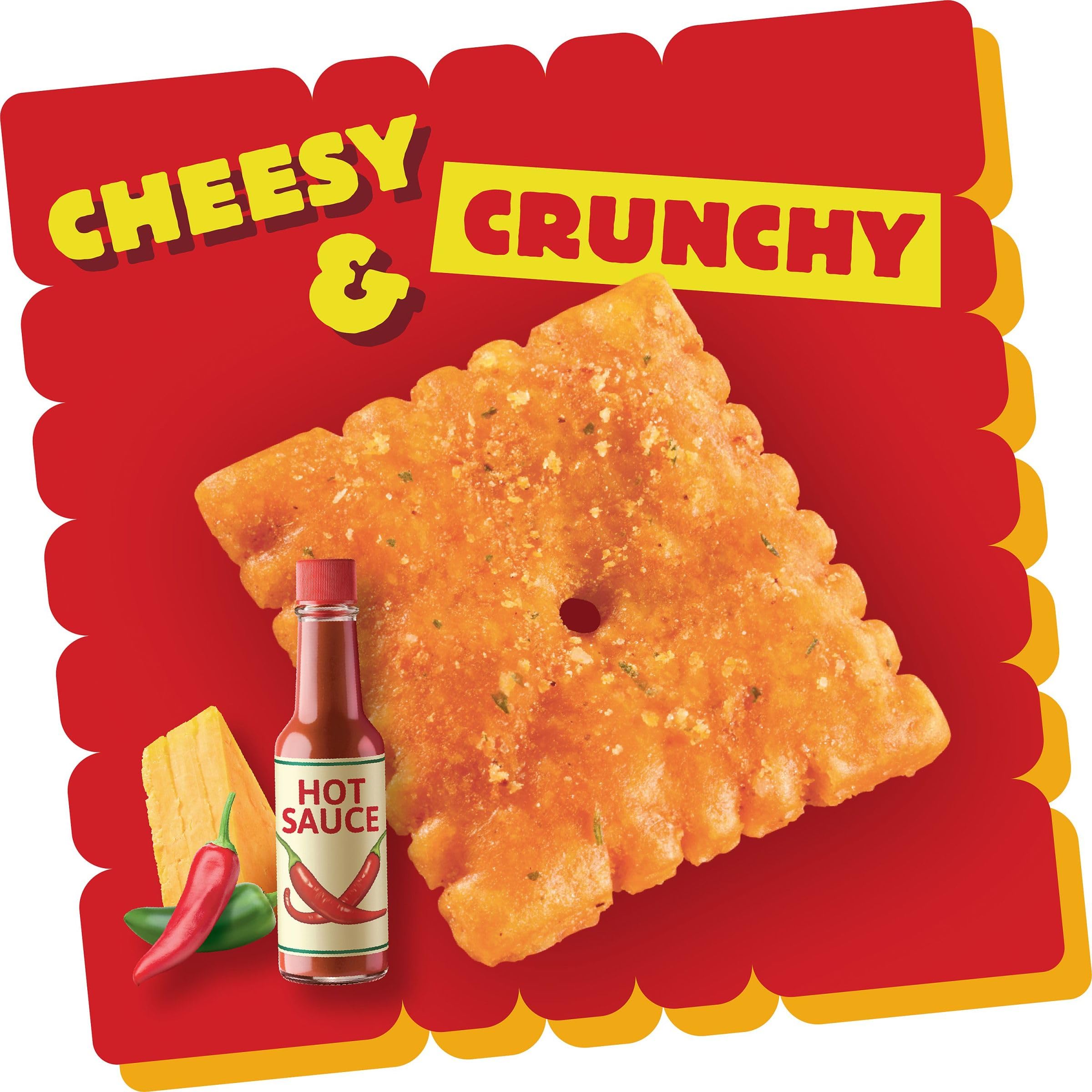 Cheez-It Cheese Crackers, Baked Snack Crackers, Lunch Snacks, Hot and Spicy, 12.4oz Box (1 Box)