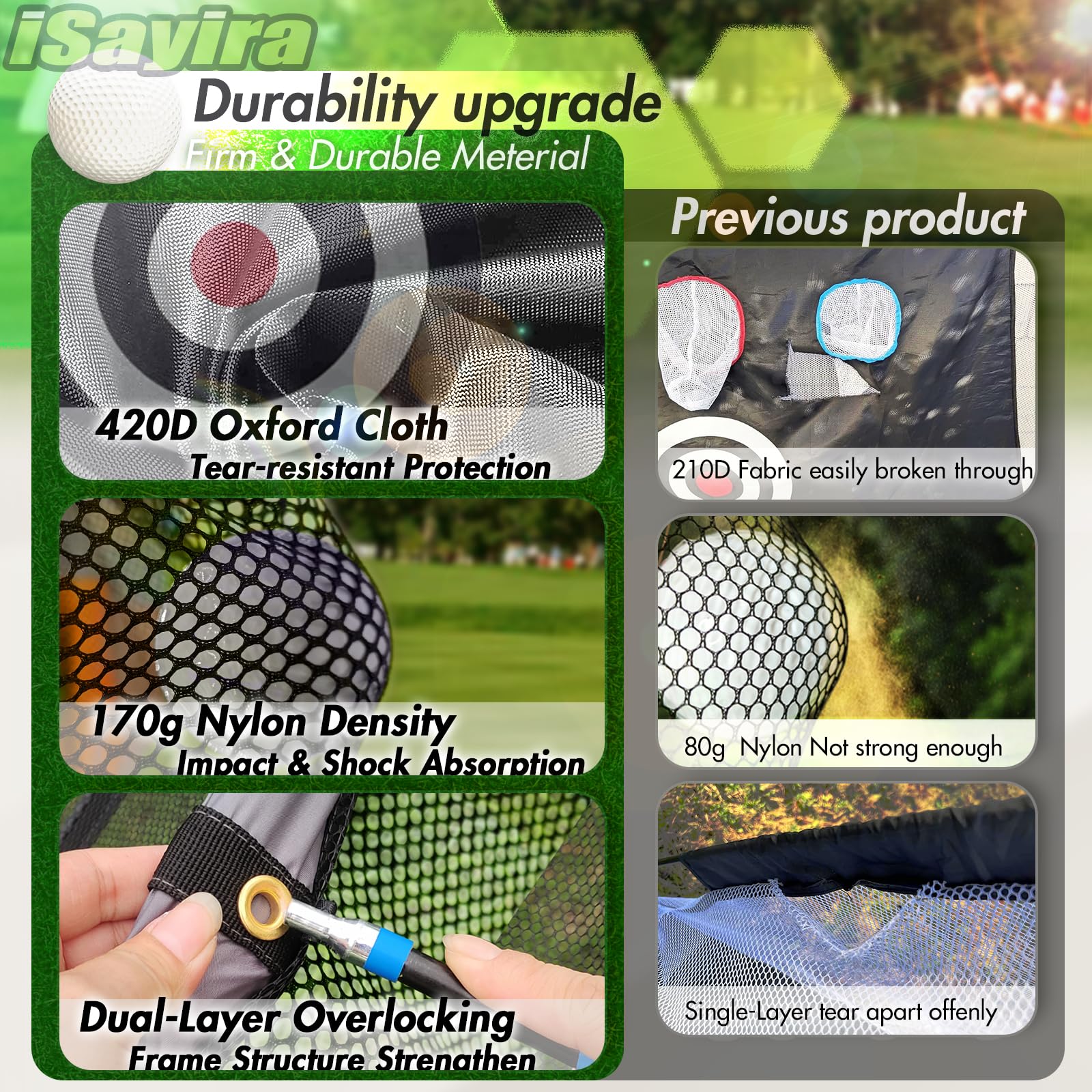 Golf Practice Net,2-in-1 Golf net,Golf Hitting Aids Nets for Backyard Driving Chipping, Home Golf Swing Training with Targets /1 Golf Mat / 12 Golf Balls / 1 Golf Tees/Bag - Men Indoor Outdoor Sports…