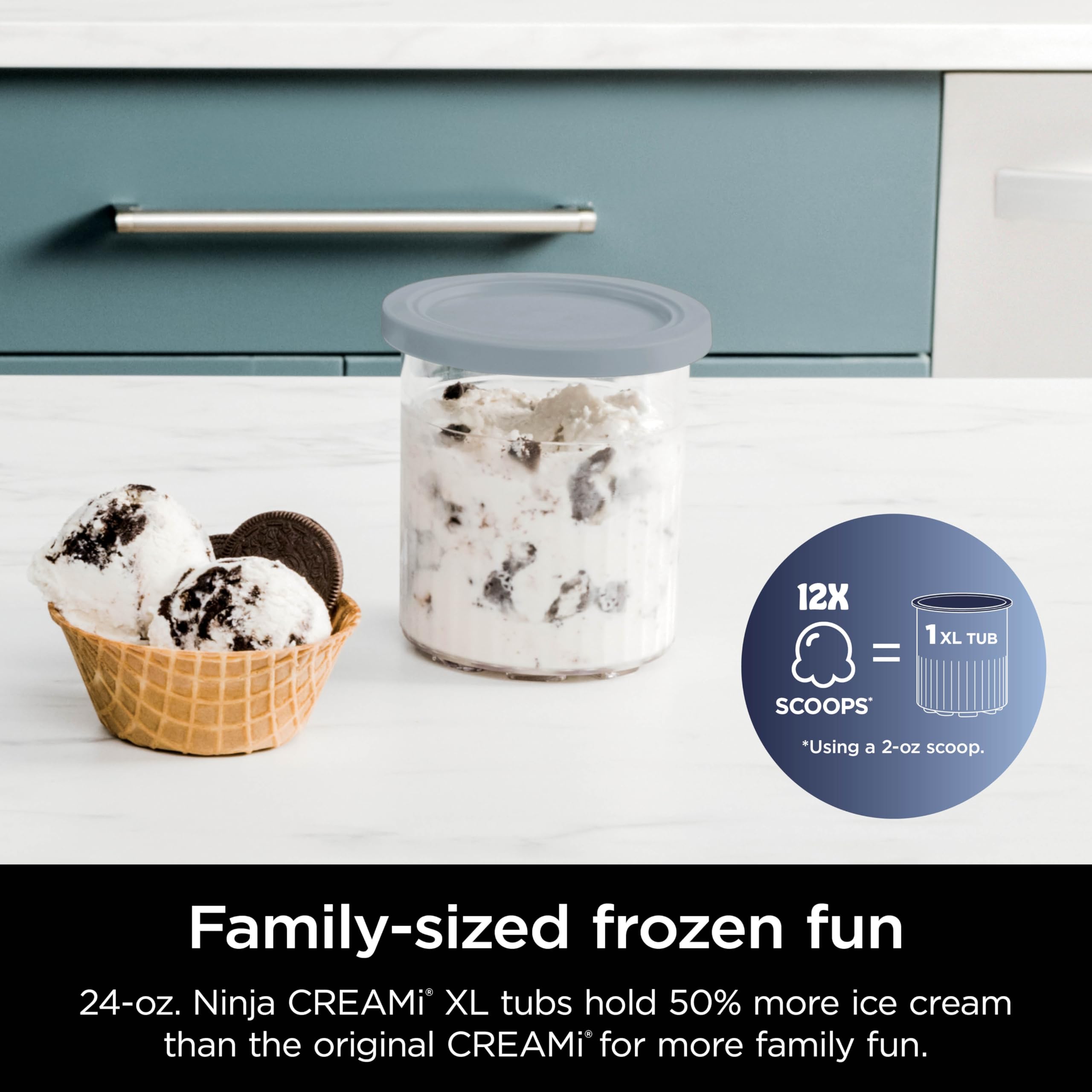 Ninja CREAMi Deluxe 11-in-1 Ice Cream & Frozen Treat Maker for Ice Cream, Sorbet, Milkshakes, Frozen Yogurt, & More, 11 Programs, XL Capacity, Silver, Includes (2) Family-Sized 24 oz. Tubs