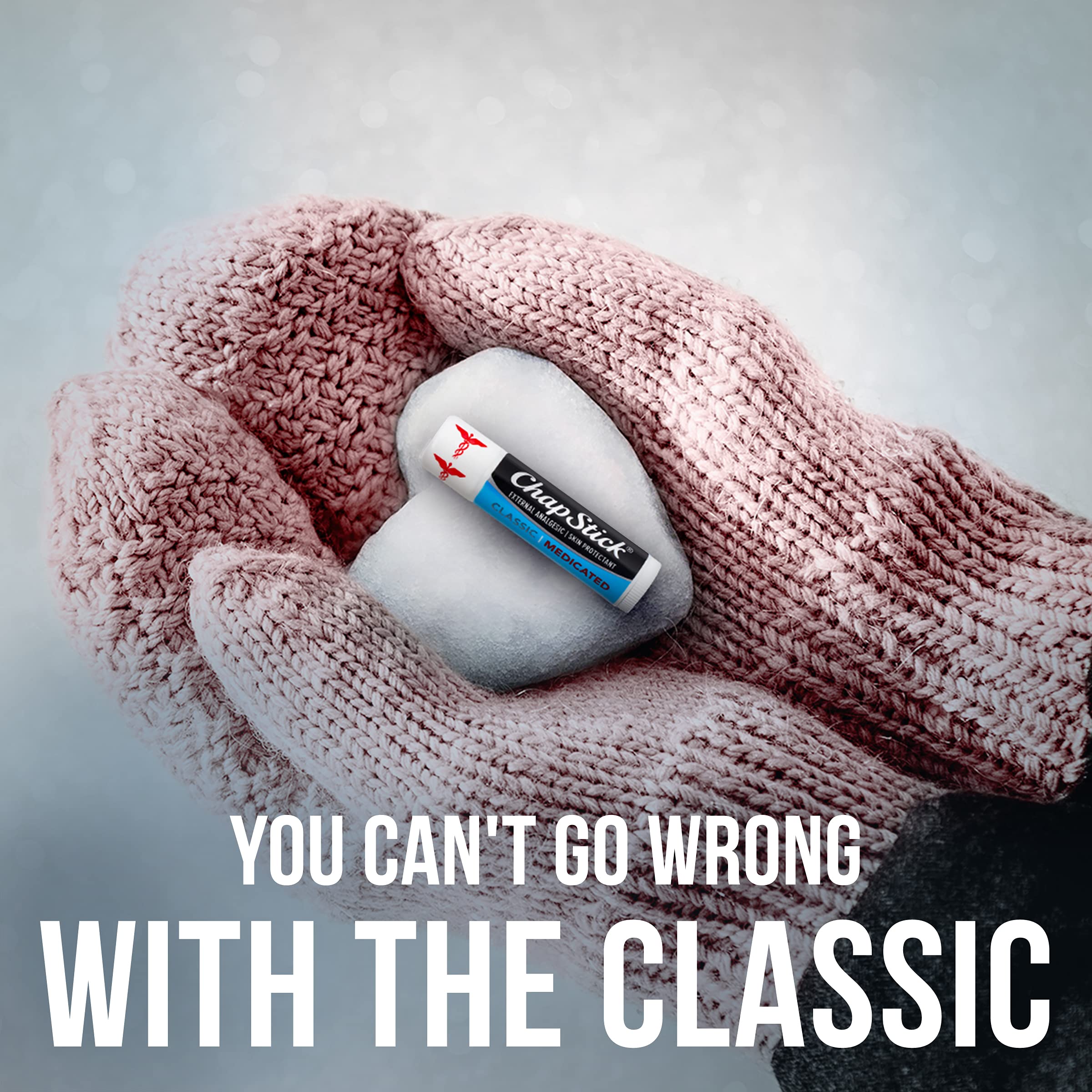 ChapStick Bulk Medicated Lip Balm 12-Pack – External Analgesic, Skin Protectant for Dry Lips & Cold Sore Pain Relief, 0.15 Oz Ea