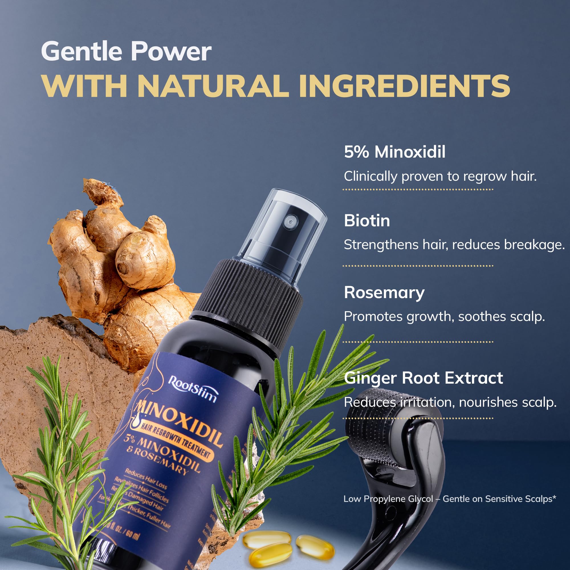 RootStim Hair Regrowth Bundle for Women & Men – Women’s 5% Minoxidil Spray with Rosemary & Biotin (60 mL) + 5% Minoxidil Spray – Extra Strength Hair Thinning & Regrowth