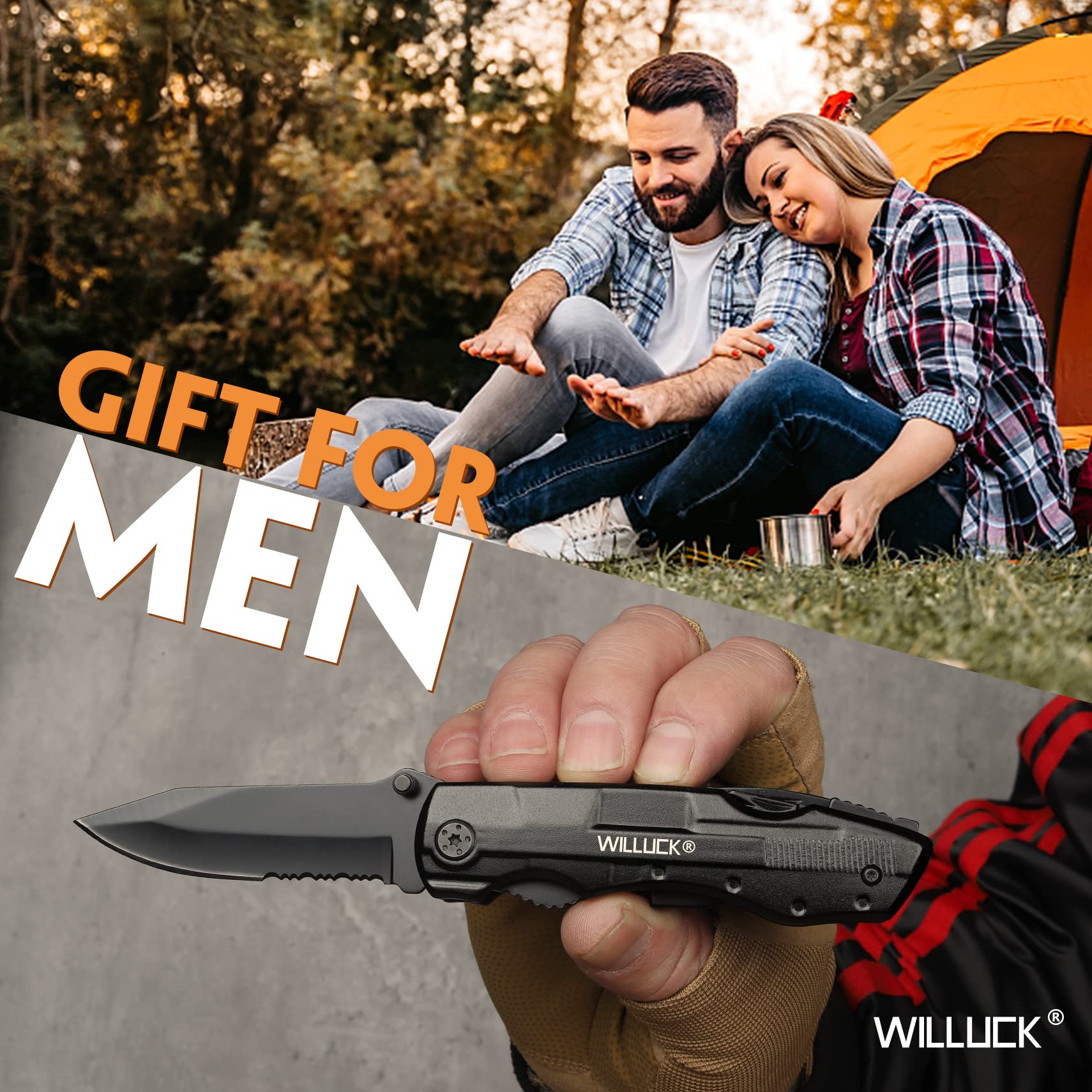 Gifts for Men,Multitool Pocket Knife with Blade,Stocking Stuffers for Men,Christmas Valentinens Day Fathers Day Birthday Gifts for Men Him Dad Husband,Camping,Emergency,Outdoor