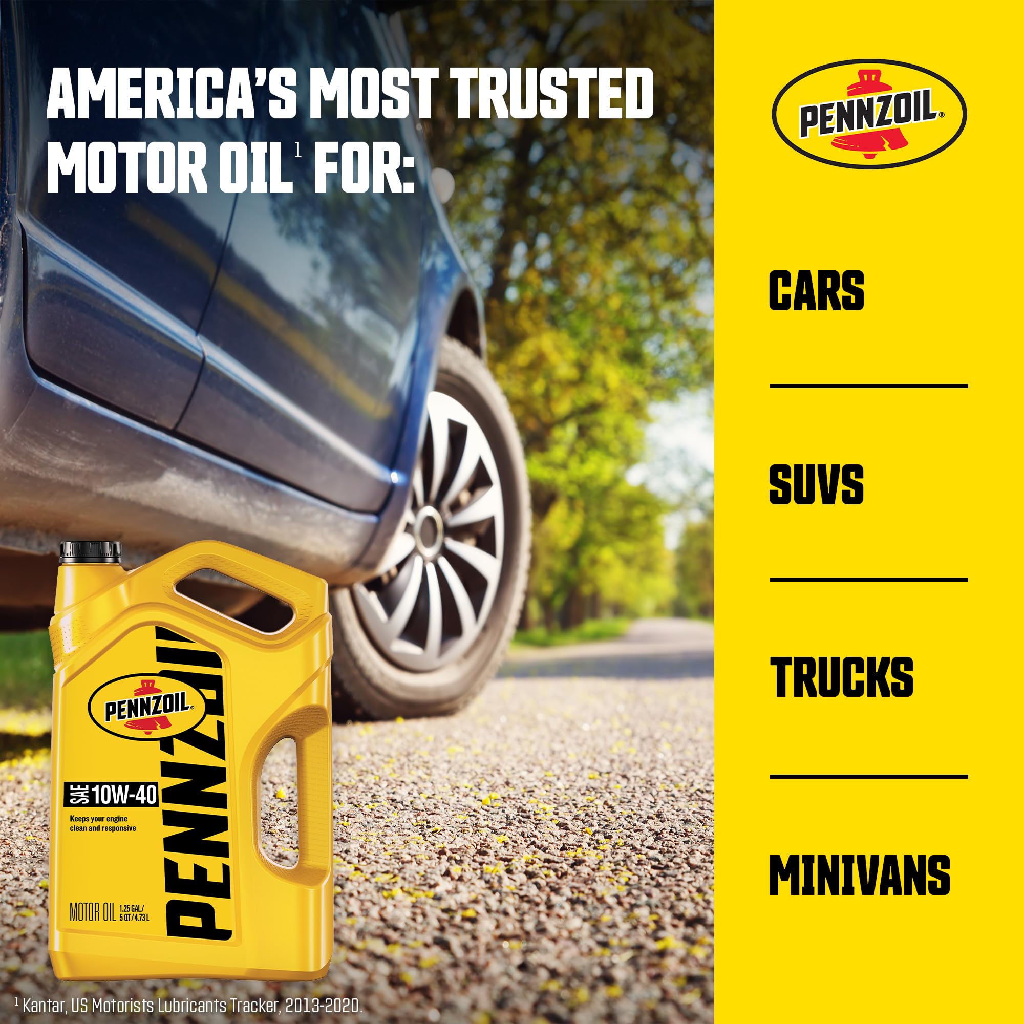 Pennzoil Conventional 10W-40 Motor Oil (5-Quart, Single)