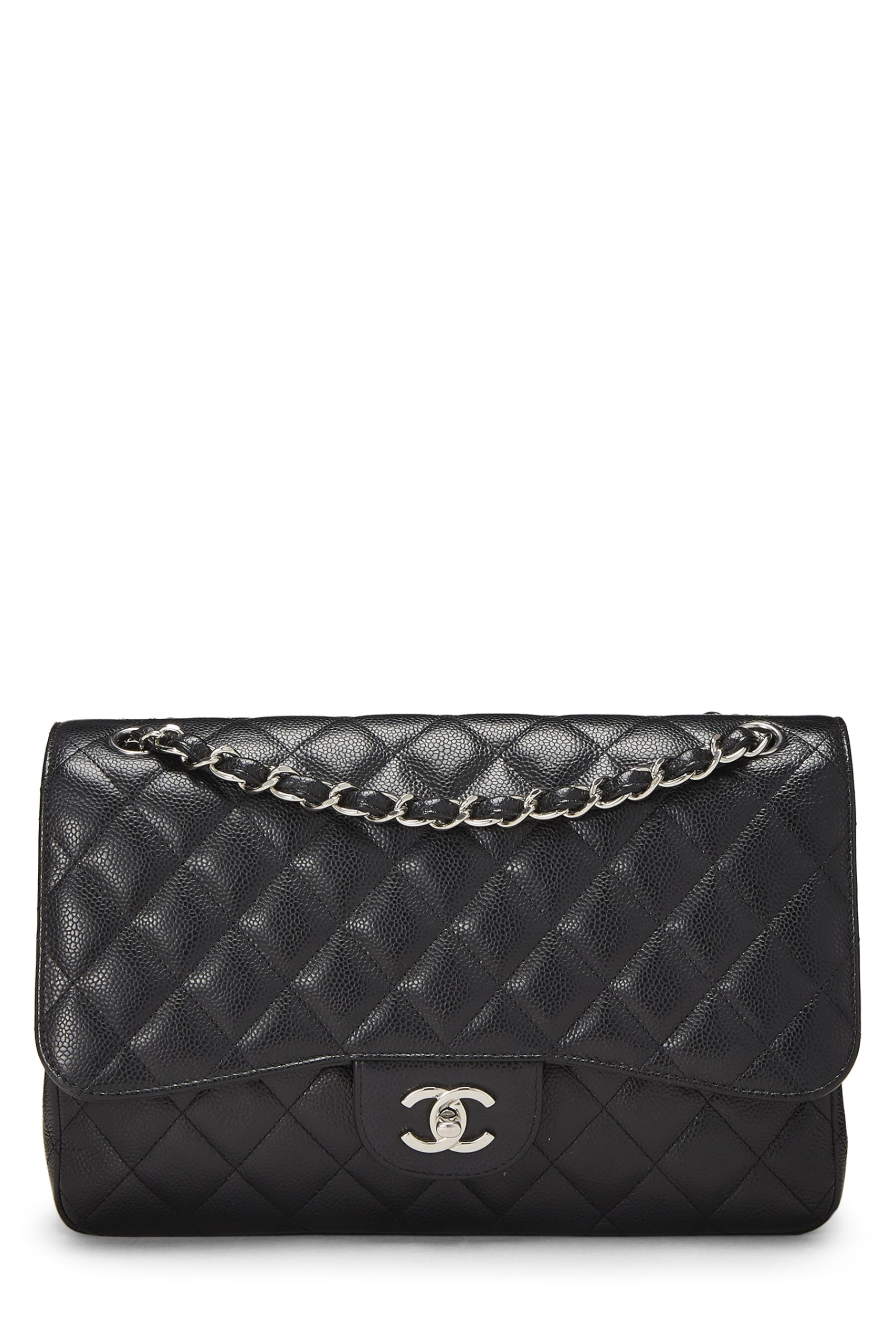 Chanel, Pre-Loved Black Quilted Caviar New Classic Flap Jumbo, Black