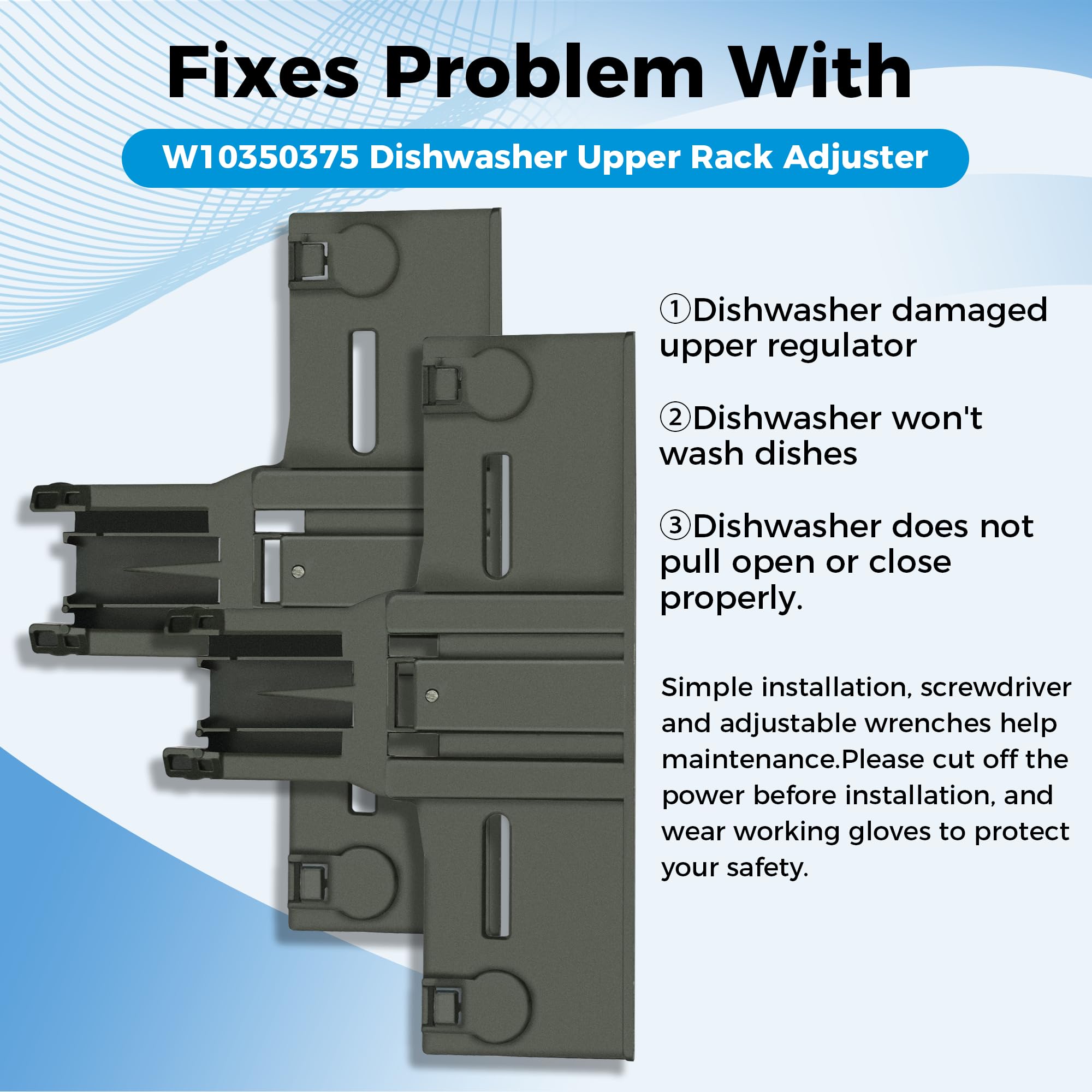 Romalon 2024 Upgraded W10350375 Dishwasher Upper Rack Adjuster Parts 1.2in Dia Wheels W10712395 AP5957560 3516330 AP595756 fit for Kenmore 665 Whirlpool Dishwasher WDT750SAHZ0 WDT730PAHZ0 2 Pack