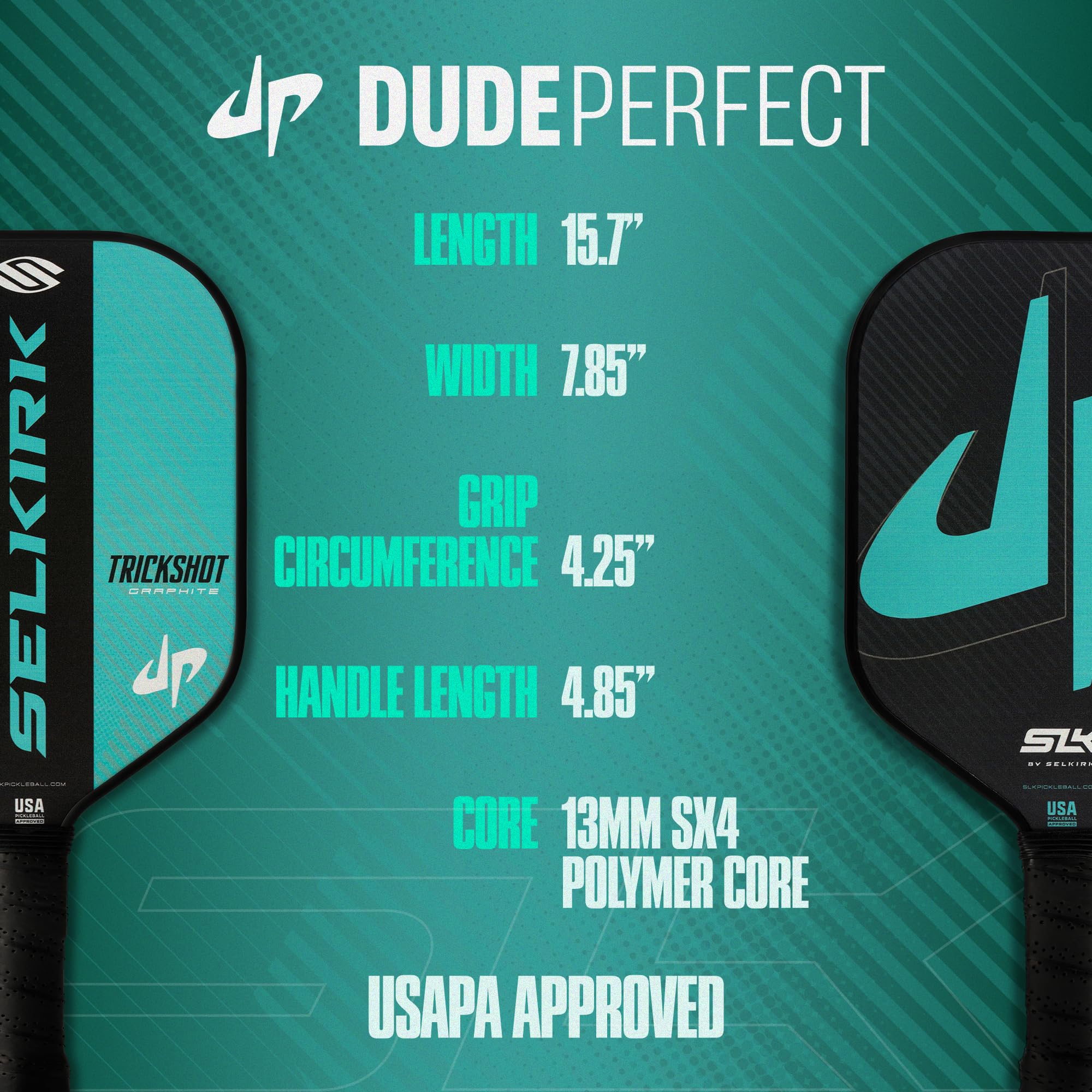 2024 Selkirk Dude Perfect Trickshot Pickleball Paddle Bundle | G4 Graphite Pickleball Paddle Face | Rev-Core+ Technology with SpinFlex Surface | Redesigned for Performance and Control |