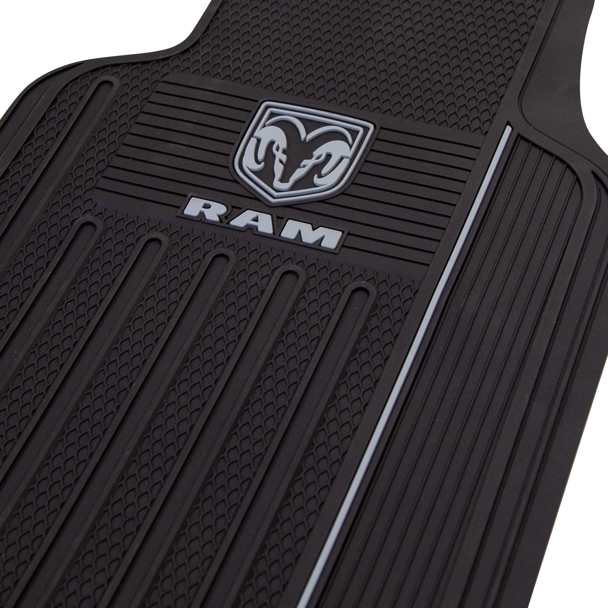 Plasticolor 008854Z04 4pc RAM Elite Series Gray Logo Floor Mats