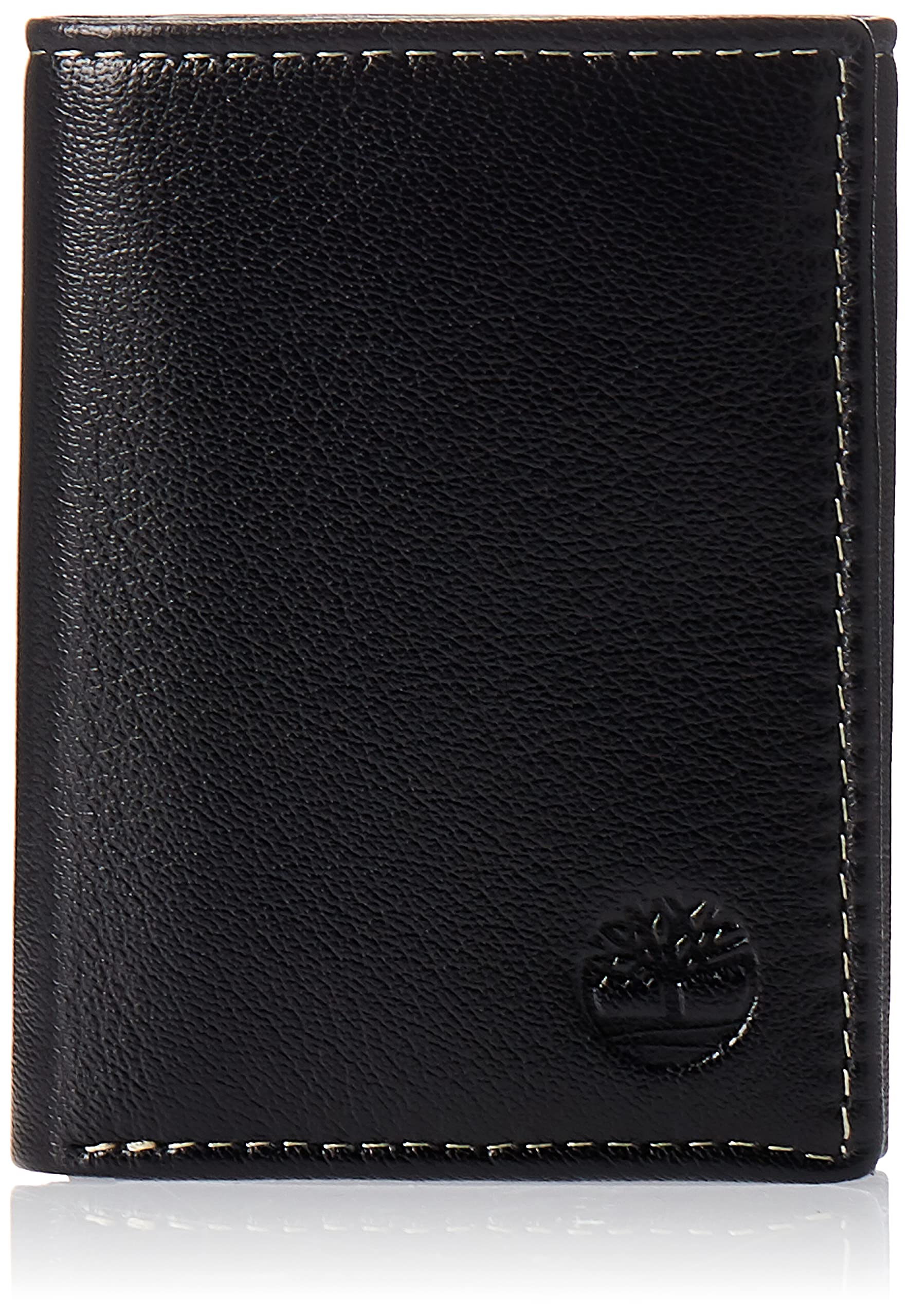 Timberland Men's Leather Trifold Wallet with Id Window, Black (Blix), One Size