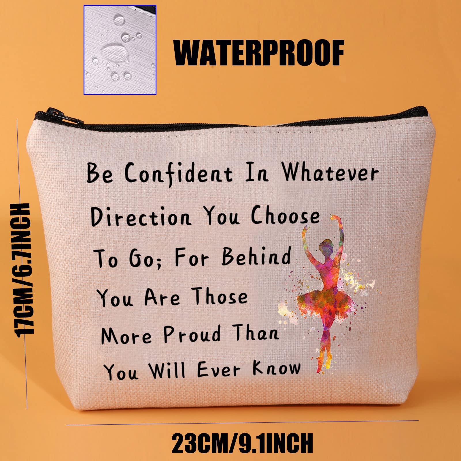 JYTAPP Dance Makeup Bag Inspirational Ballet Dancer Cosmetic Bag Dance Teacher Gifts Dancing Makeup Zipper Pouch Recital Gift 5678 Gift