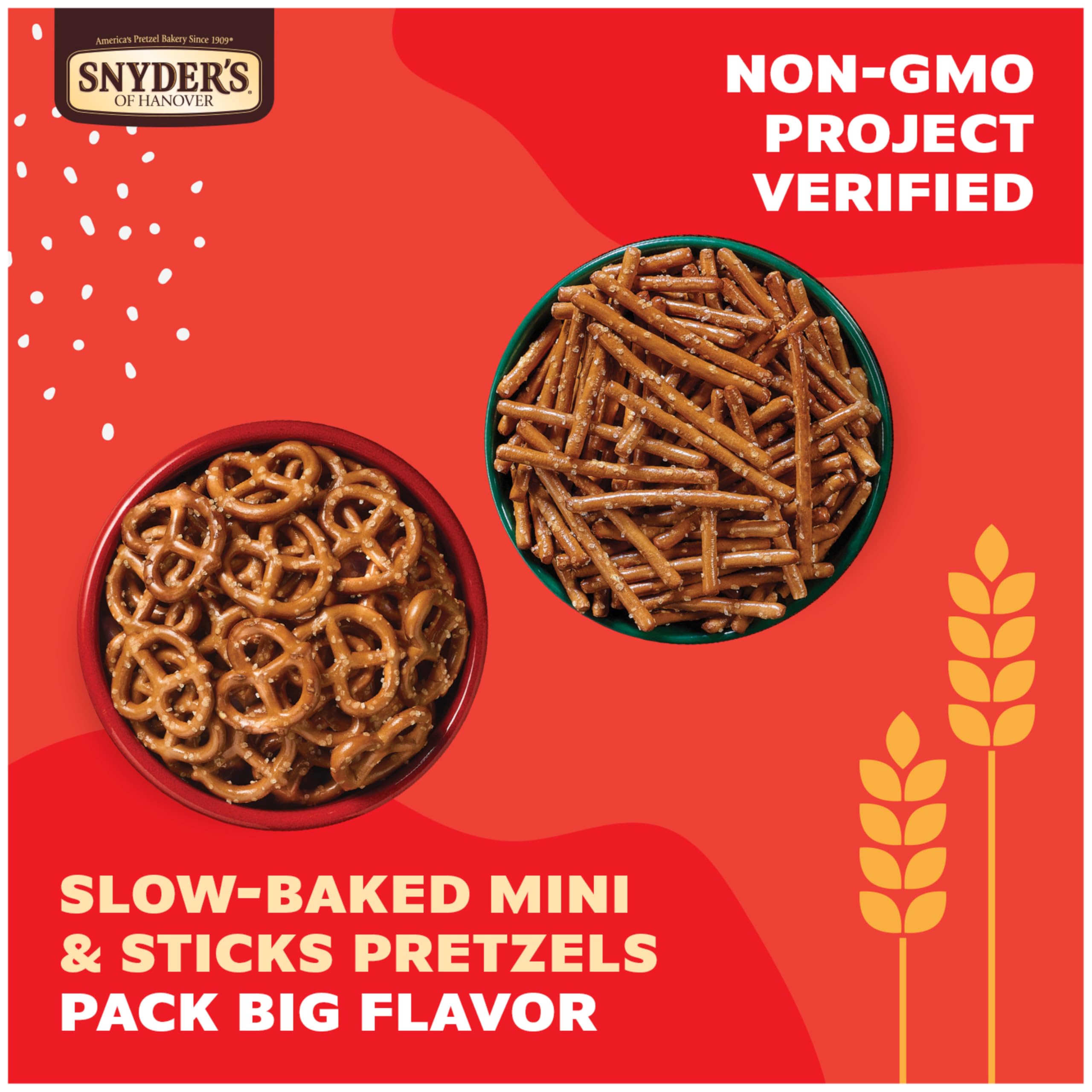 Snyder's of Hanover Pretzels, Minis and Sticks 100 Calorie Packs, 20 Ct Variety Pack