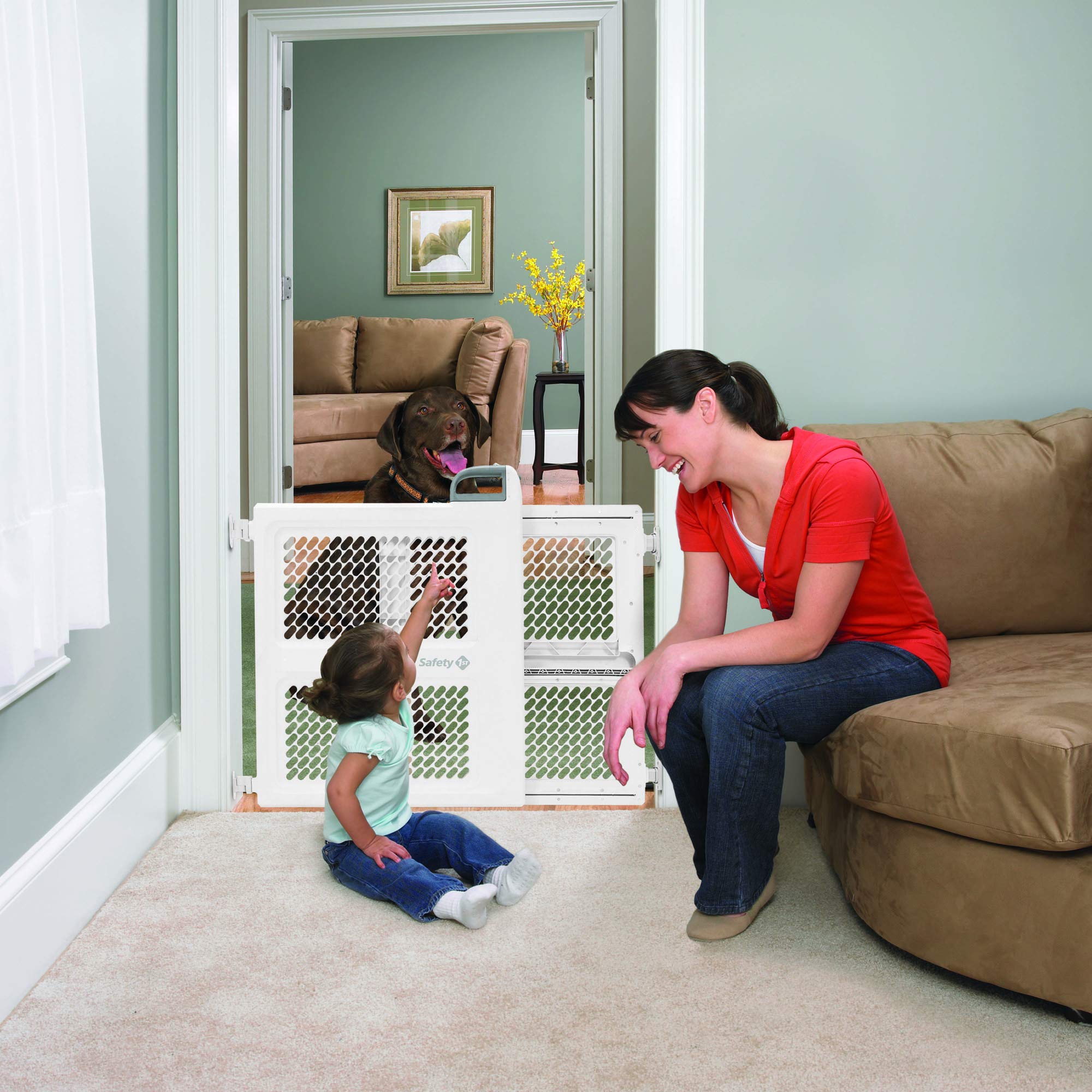 Safety 1st Baby Gates for Doorways, Pressure Mount Lift, Lock and Swing Gate, Dog Gates, Hardware Baby Gate for Stairs Fits 28"-42" Wide
