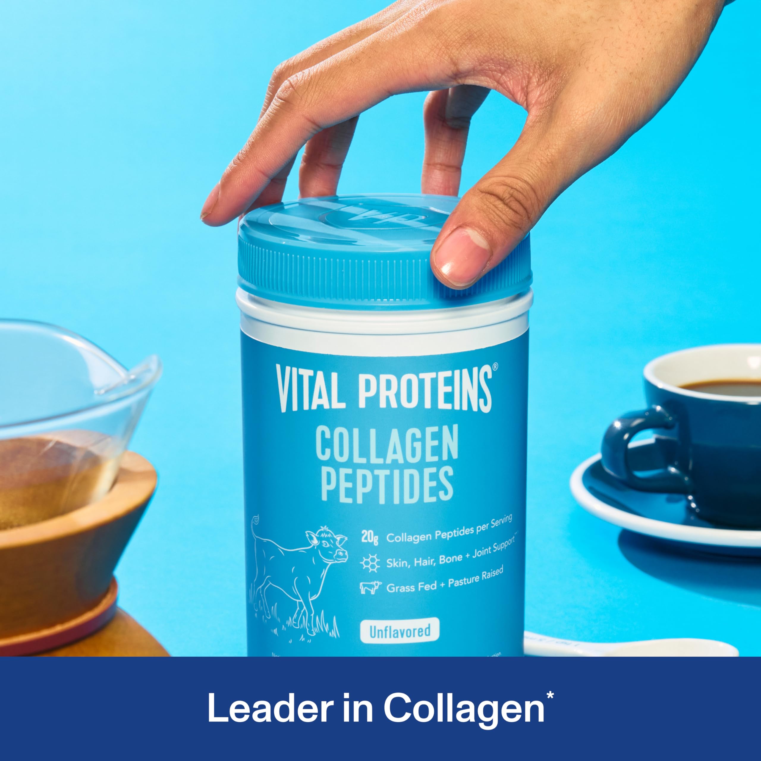 Vital Proteins Collagen Peptides Powder, Promotes Hair, Nail, Skin, Bone and Joint Health, Zero Sugar, Unflavored 9.33 OZ