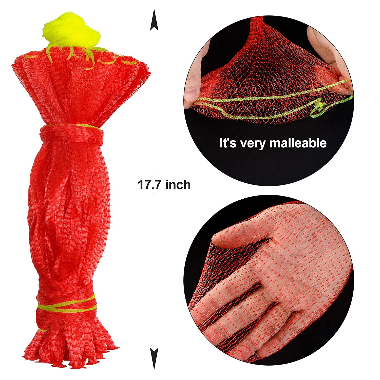 Melon Hammock Watermelon Nets, Heavy Duty Watermelon Net for Garden Melon Net for Trellis Vertical Garden Growing, Honeydew Melon Nets with Drawstring, 50Pcs (16-22lbs)