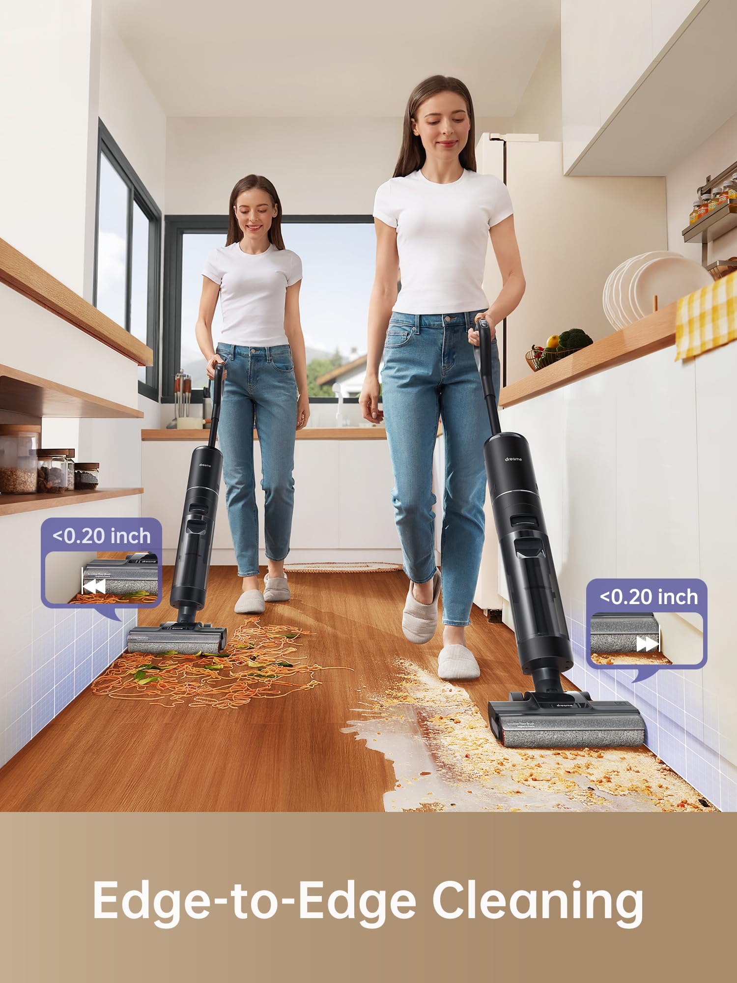 dreame H12 PRO Wet Dry Vacuum Cleaner, Cordless Vacuum Mop Smart Floor Cleaner for Hard Floors, One-Step Edge to Edge Cleaning with Hot Air Drying