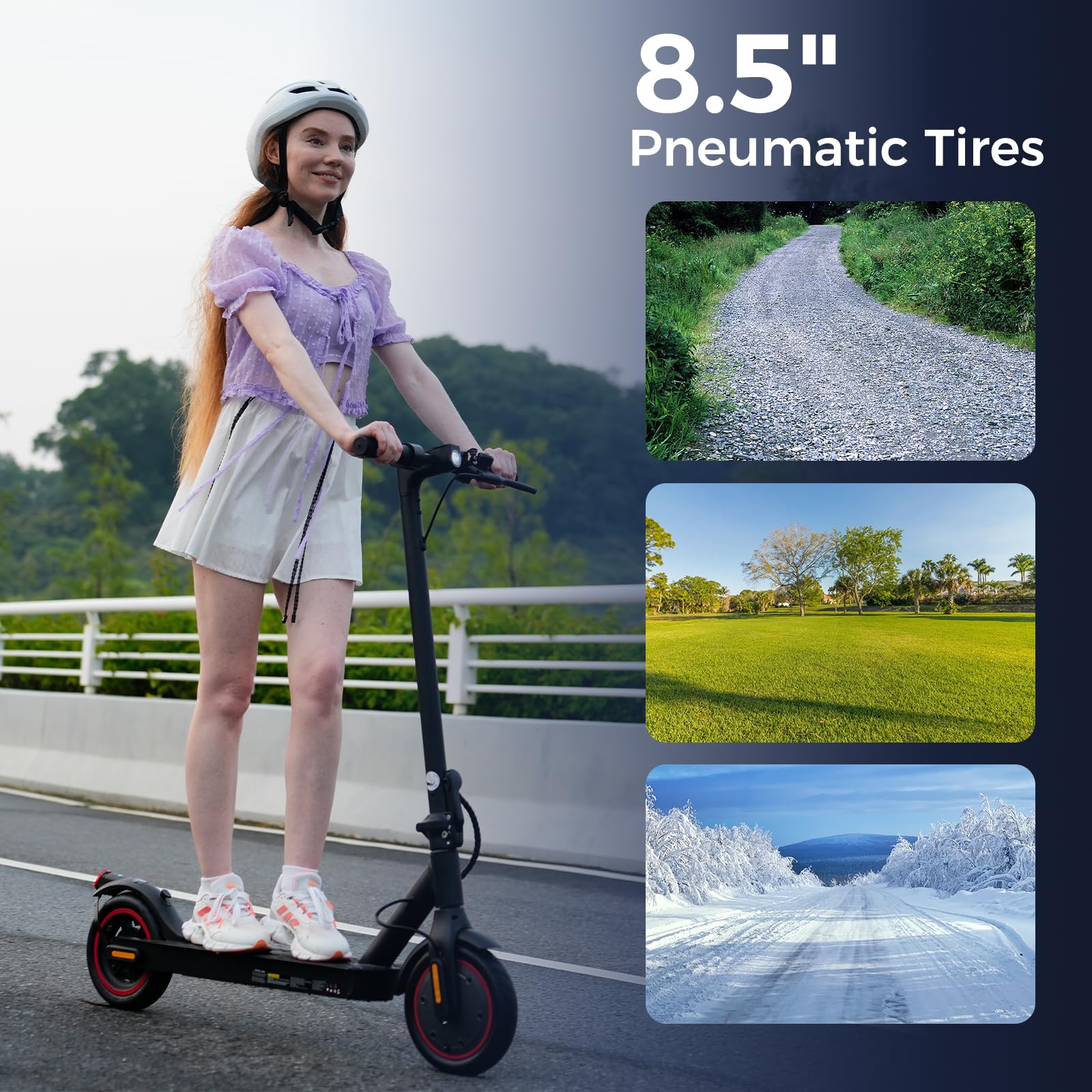 HopCycle Electric Scooters - 500W Adult Electric Scooter, 18 MPH Top Speed, 8.5'' Tires,21 Miles Long Range, Portable E Scooter for Adults and Teens