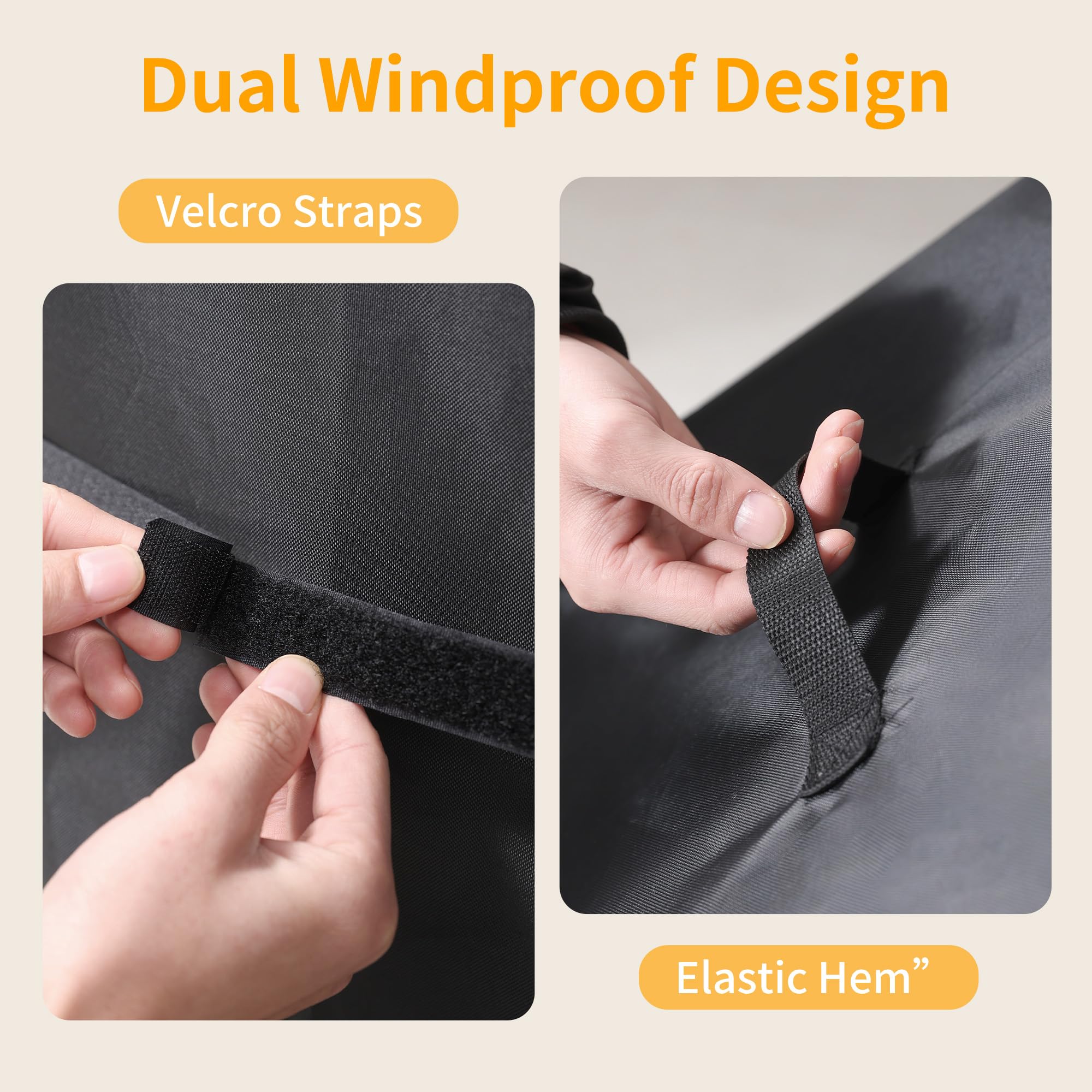 Premium Grill Cover 58 Inch - 420D Heavy Duty Oxford Fabric BBQ Cover with Double Stitching, Waterproof Windproof UV Resistant for Weber Grills，Black