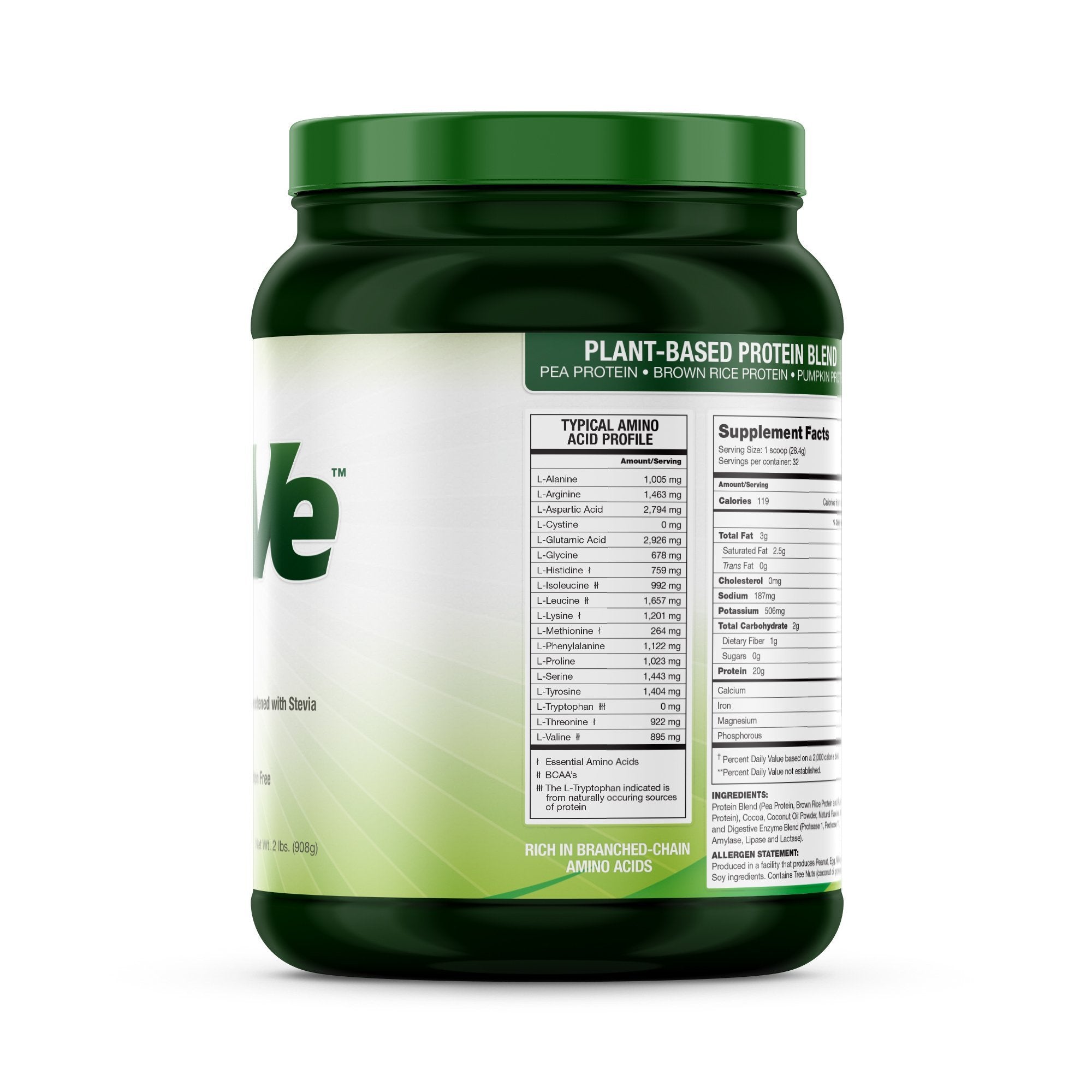About Time Natural Vegan Protein Chocolate 2lb - 24g Protein, Non-GMO, Plant Based, Gluten Free, Soy Free, Dairy Free, 32 Servings