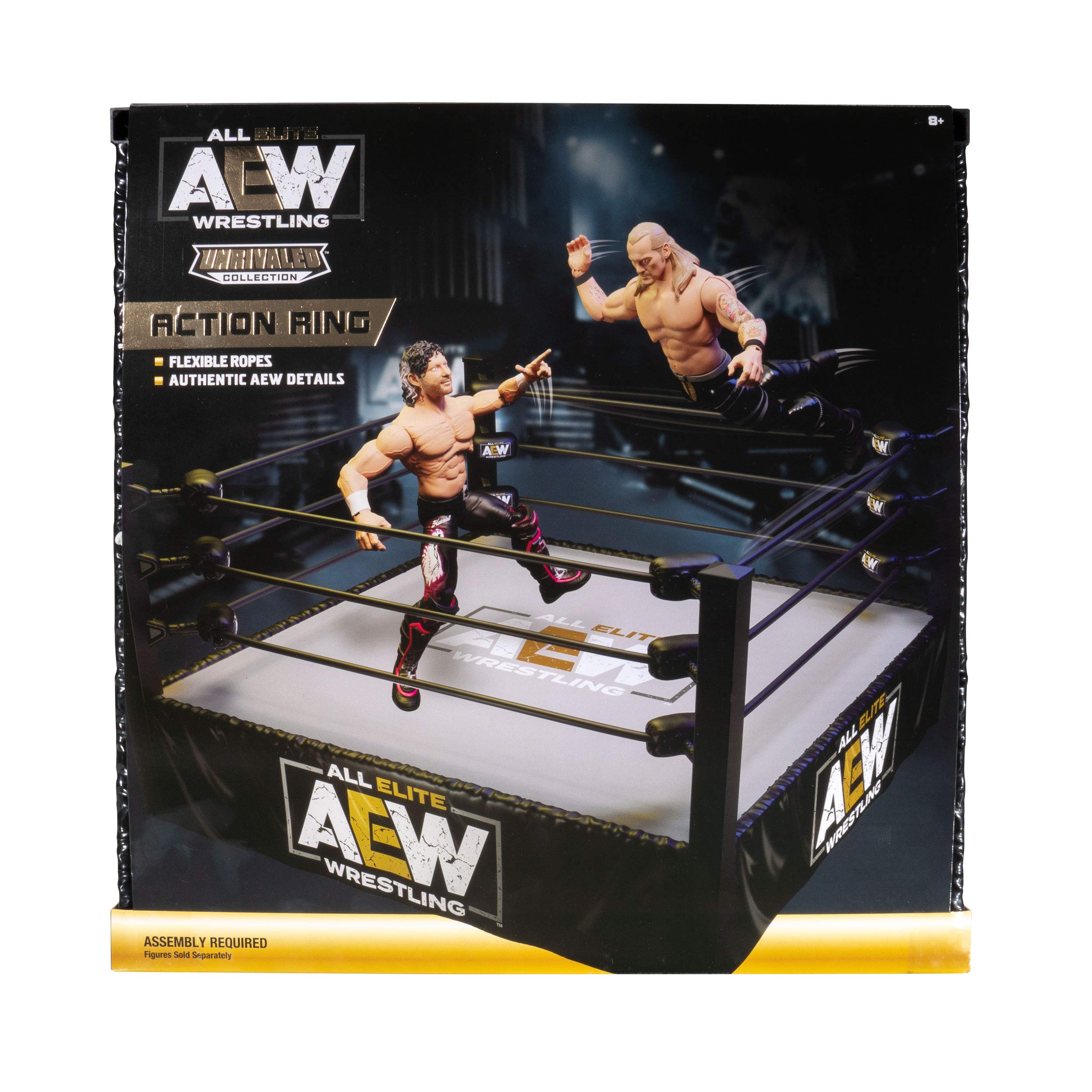 All Elite Wrestling Unrivaled Collection Action Ring - Authentic Action Ring, with Flexible Tension Ring Ropes
