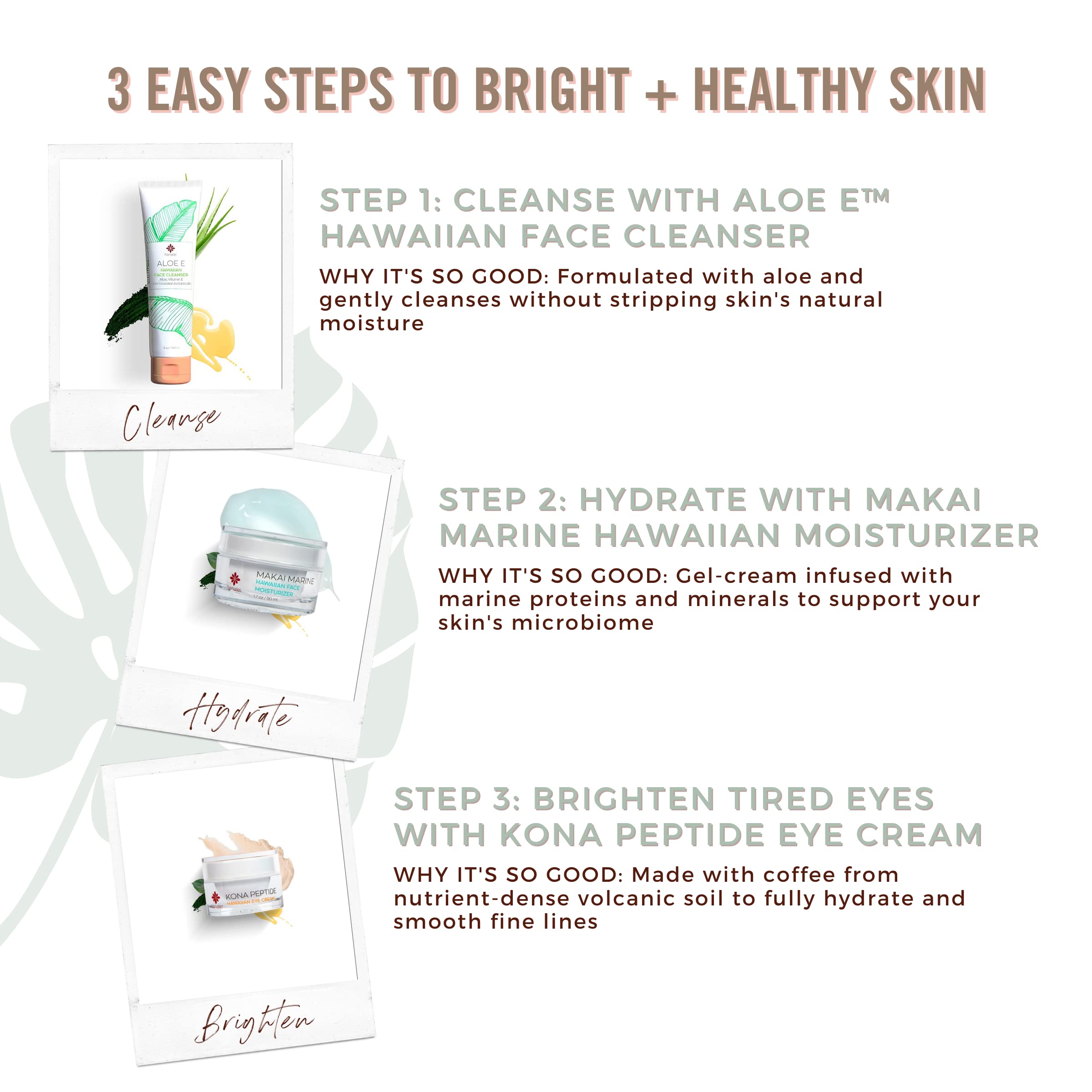 Hanalei Kona Peptide Eye Cream with Caffeine – Reduces Wrinkles, Puffiness, Dark Circles, Hydrating, Smoothing, Revitalizing Formula with Hawaiian Botanicals and Peptides – Cruelty-Free, Vegan, 0.5 oz