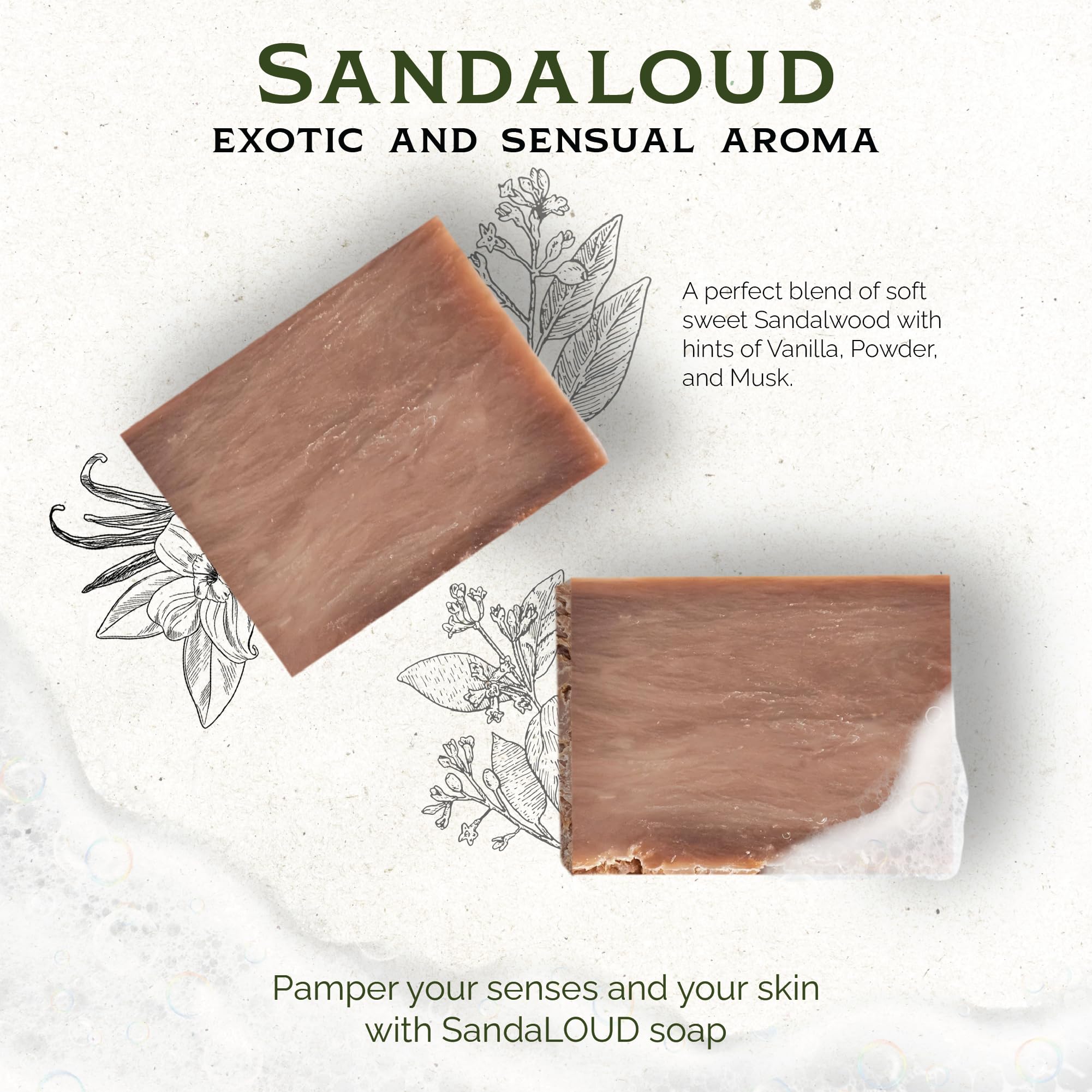 Iron Lion Soap - SandalOUD Organic Soap Bar - Made in USA - Plant Based, Vegan, Cold Process Handmade Soap - Moisturizing Bath Soaps for All Skin Types