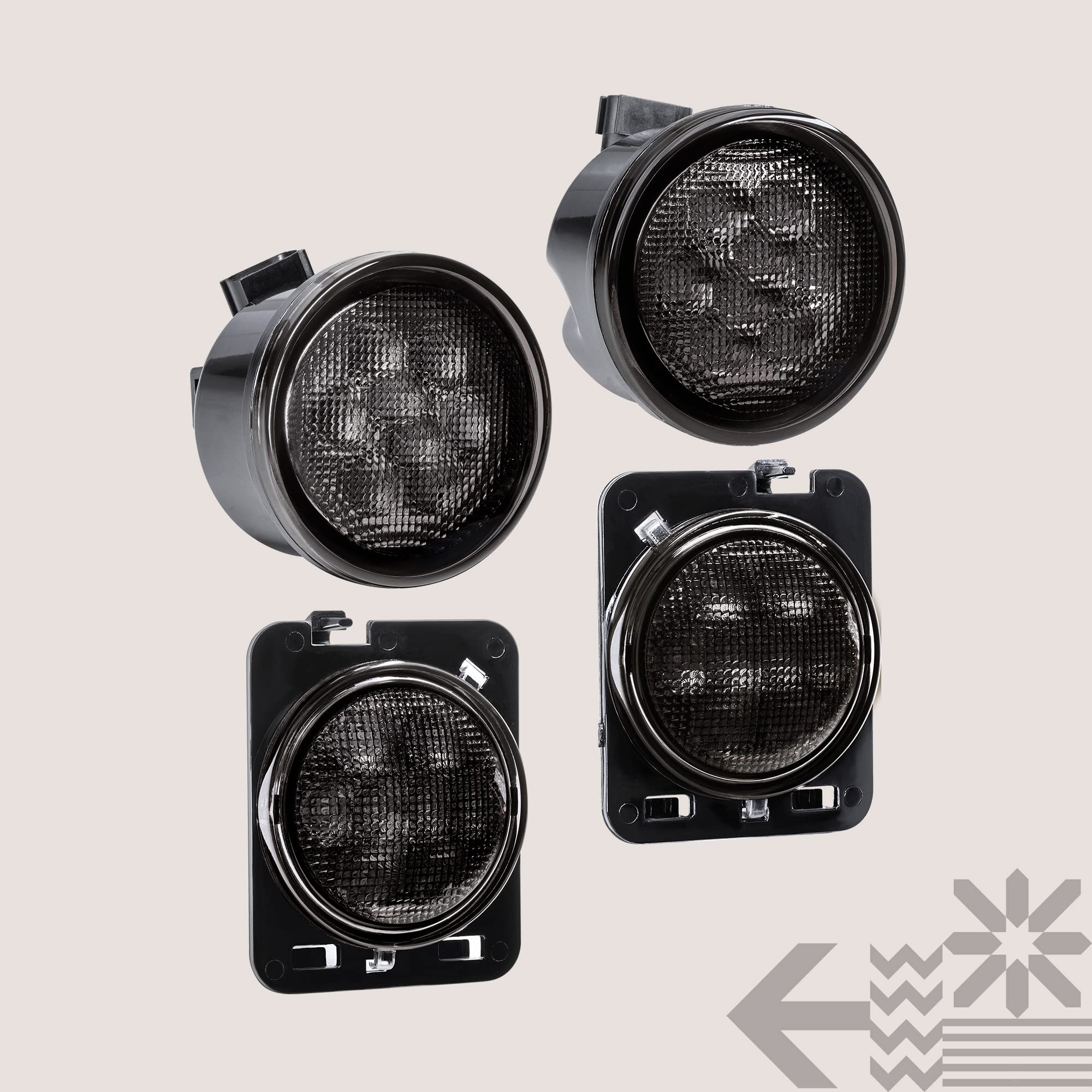 TRUE MODS LED Turn Signal & Side Marker Light Replacement for Jeep Wrangler [Smoked Lens] [Amber] LED Light Kit Compatible with Jeep Wrangler JK & Unlimited 2007-2018 Accessories