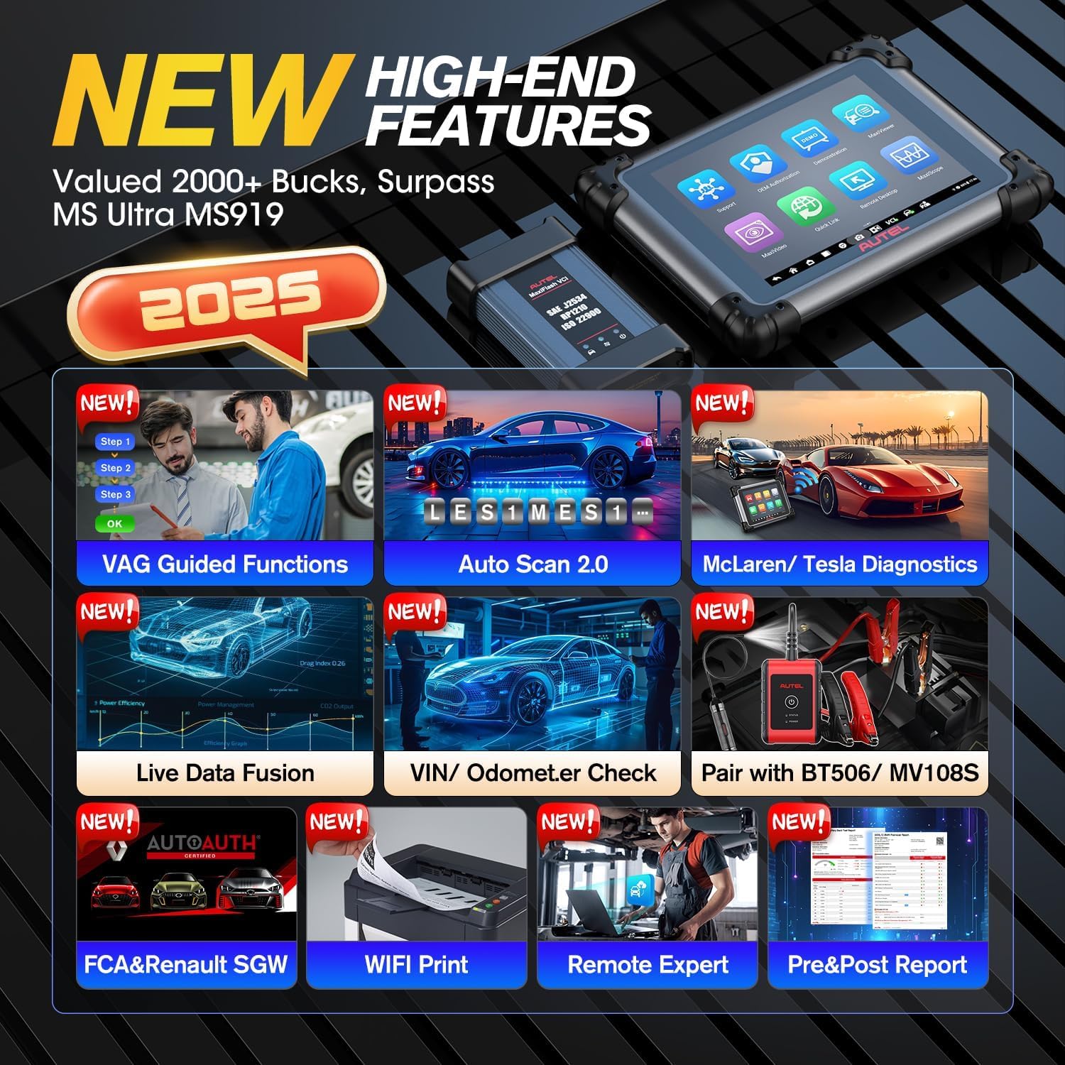 2025 Autel MaxiSys Elite II PRO, 2-Year Free Update [$2590] Elite 2 PRO, J2534 Programming Coding, Same as MSUltra MS919 MS909, 3K+ Tests, Bidirectional Diagnostic Scanner, CANFD & DoIP, FCA, 10.0 OS