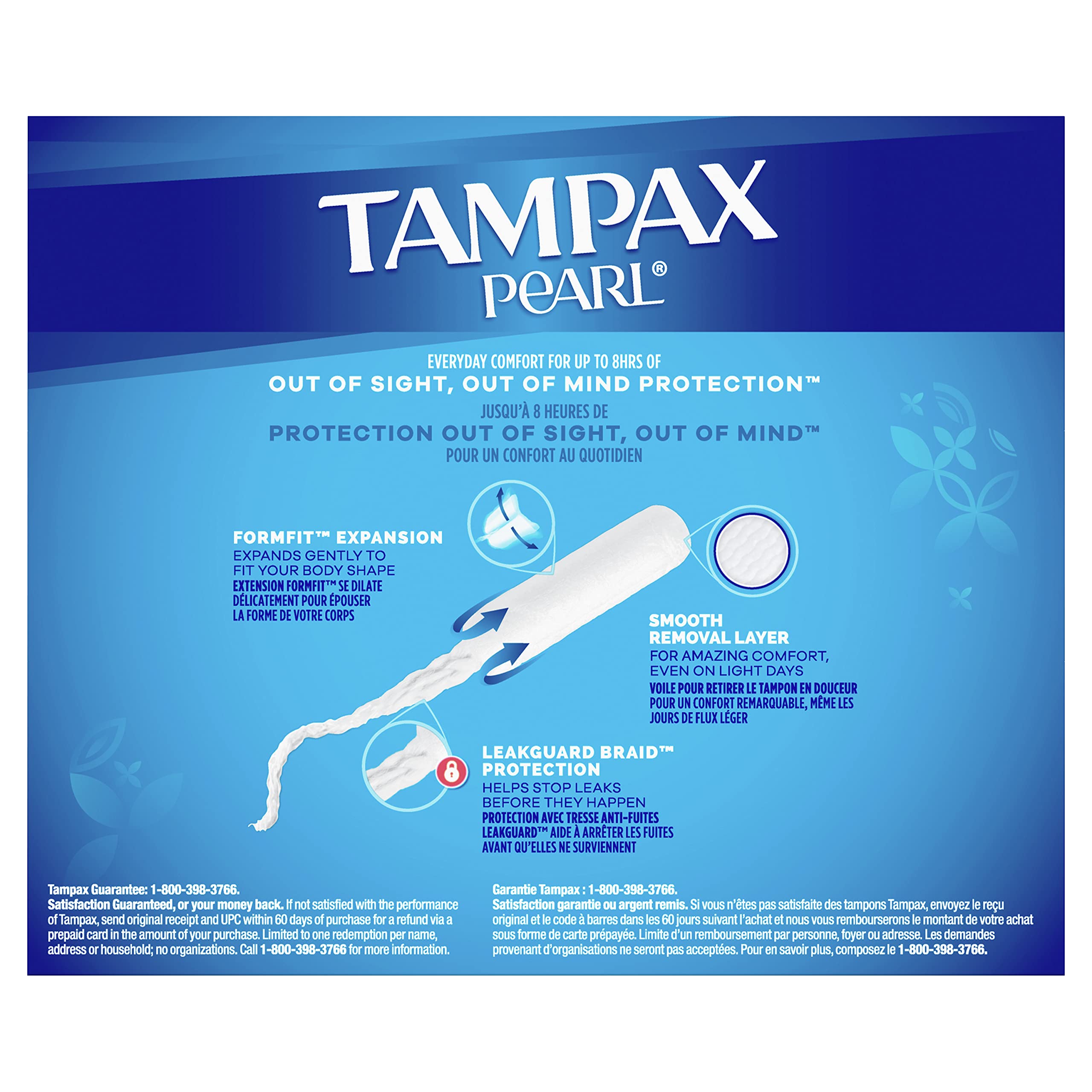 Tampax Pearl Tampons Super Plus Absorbency, With Leakguard Braid, Unscented, 50 Count x 2 (100 Count Total)