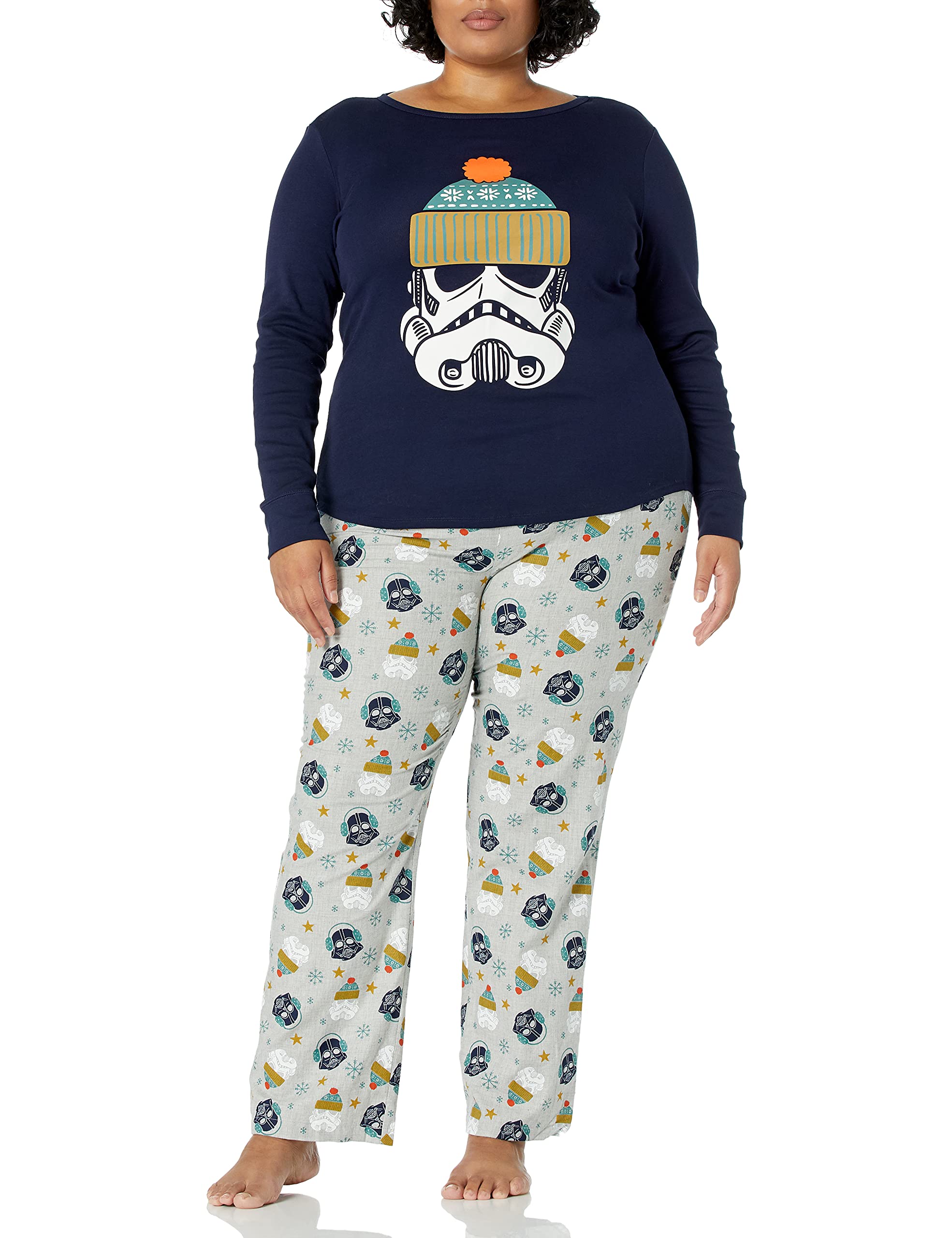 Amazon Essentials Disney | Marvel | Star Wars Women's Flannel Pajama Sleep Sets, Star Wars Winter - Womens, XX-Large