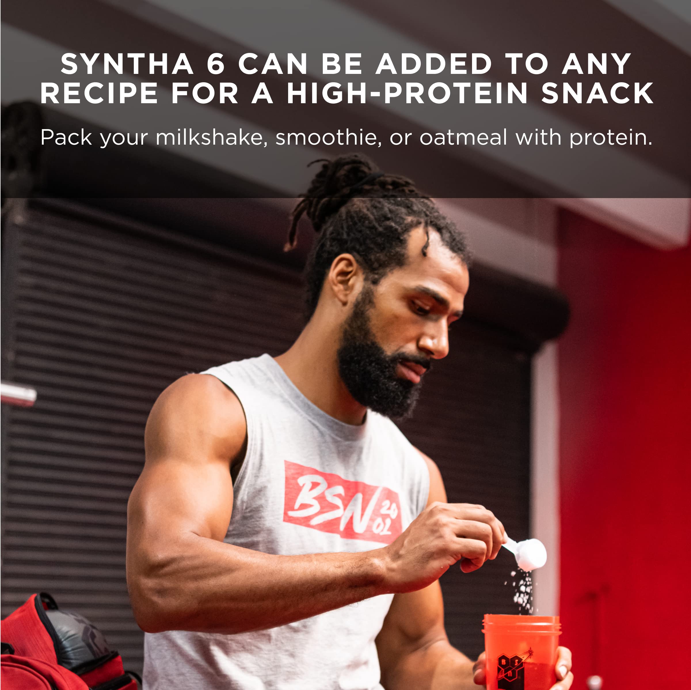 BSN SYNTHA-6 Edge Protein Powder, Chocolate with Hydrolyzed Whey, Micellar Casein, Milk Isolate, Low Sugar, 24g Protein, Milkshake, 48 Servings