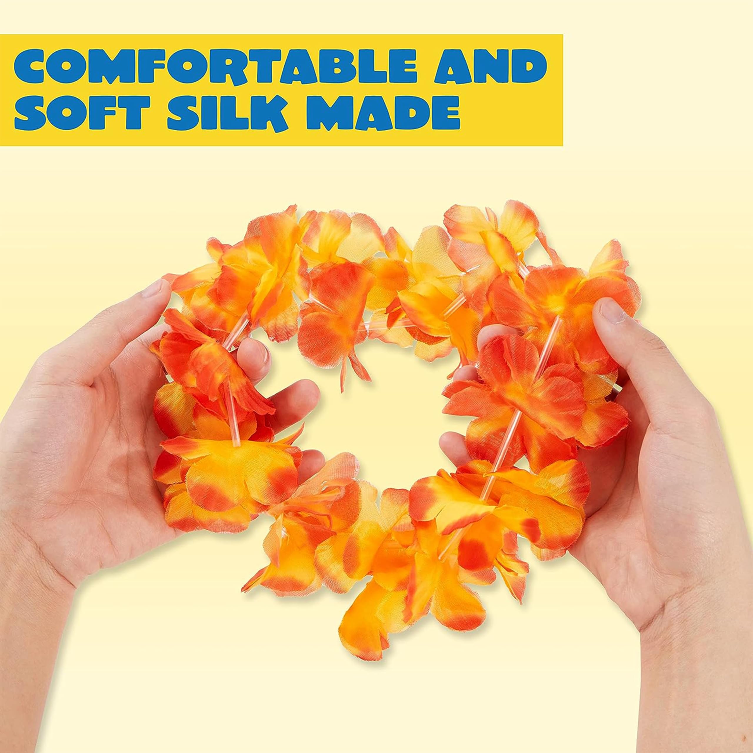 JOYIN Toy 12 Counts Hawaiian Leis Bulk, Tropical Flower Lei Hawaiian Lei Beach Hawaii Luau Party Favors Decoration Birthday Party Supplies