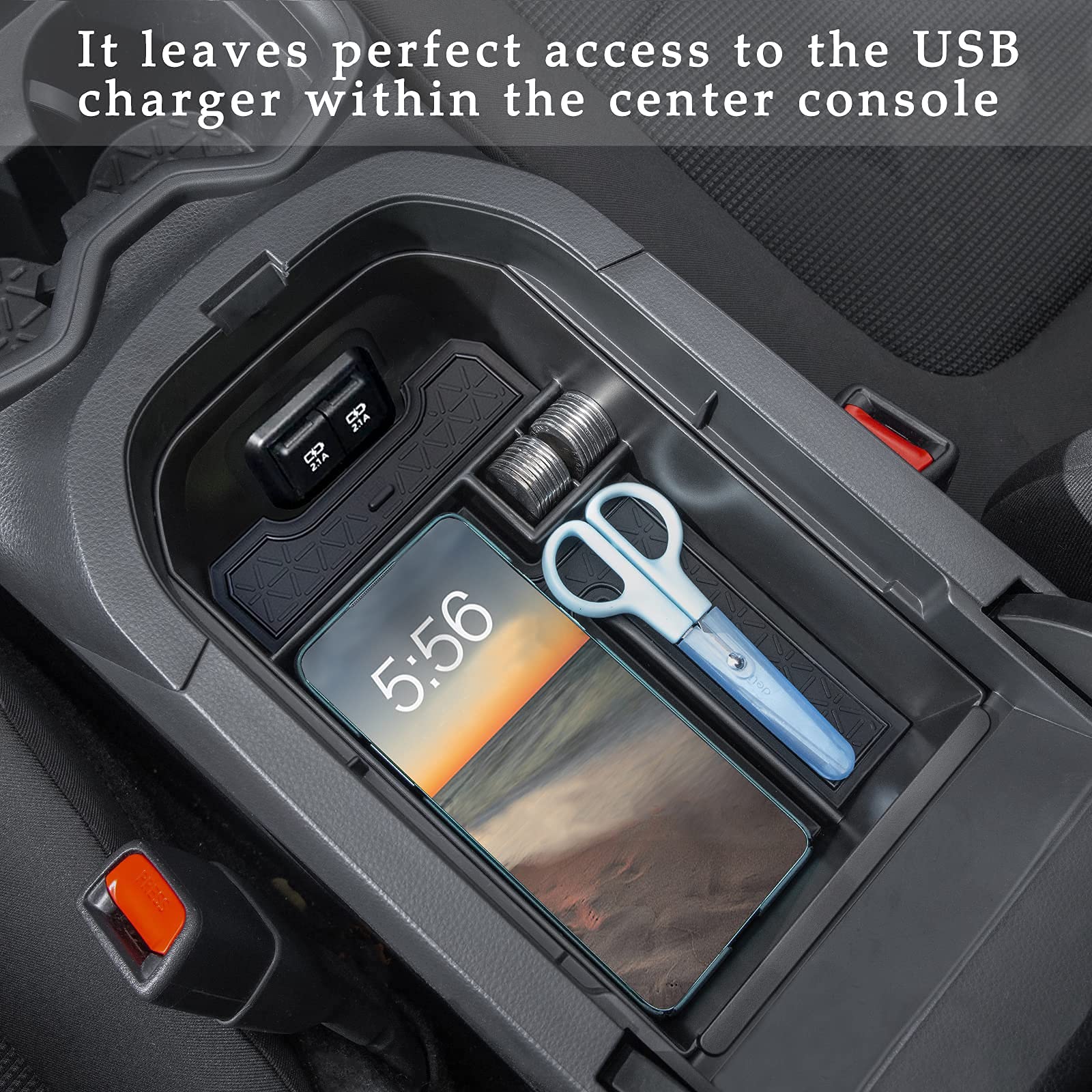 JDMCAR Center Console Tray Organizer Compatible with Toyota RAV4 Accessories 2024 2023 2022 2021 2020 2019 and 2021-2024 RAV4 Prime, Armrest Insert Container ABS Material Secondary Storage Box