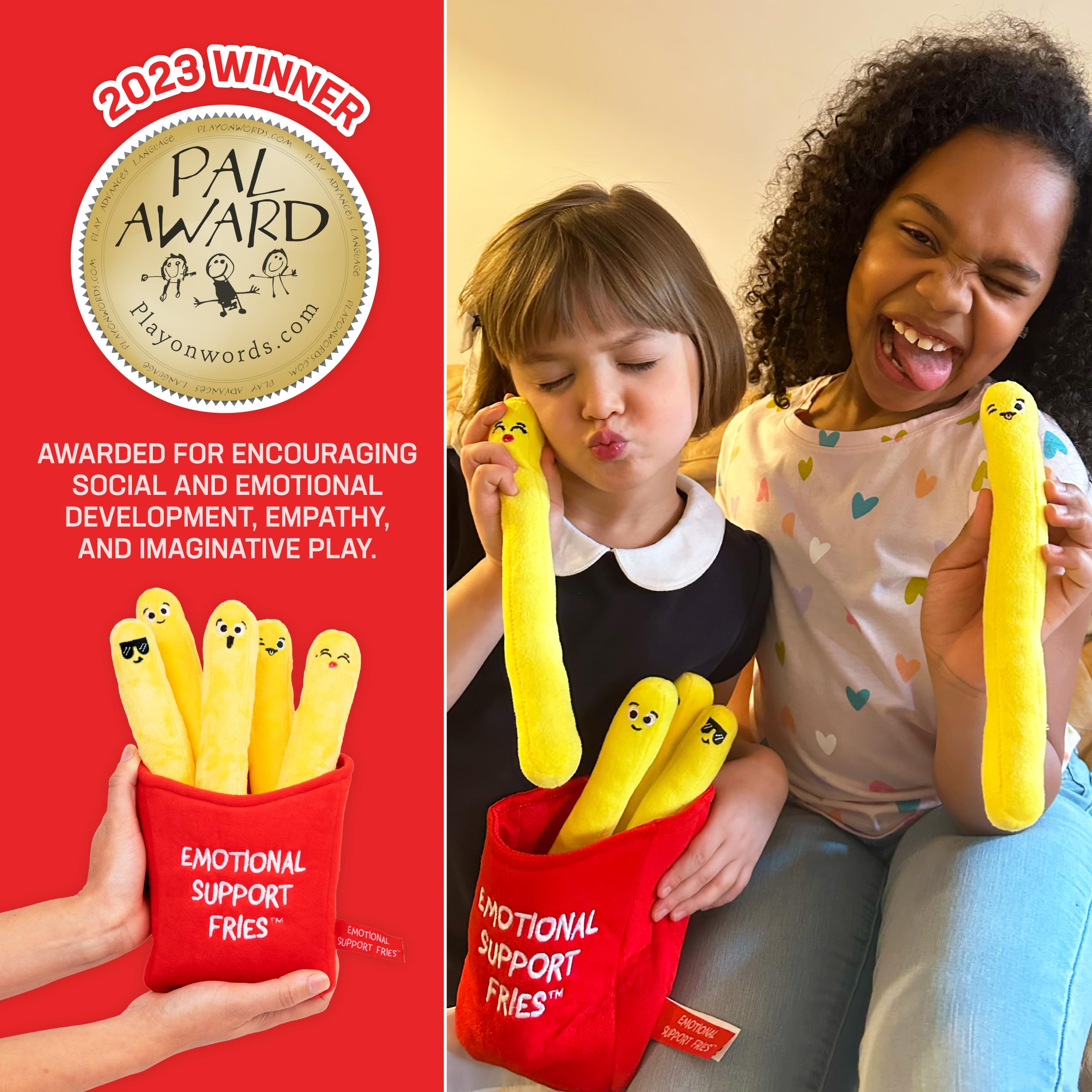 WHAT DO YOU MEME? Emotional Support Fries - The Cuddly Plush Comfort Food — French Fry Stuffed Animals, Great as Stocking Stuffers for Kids and Teens!