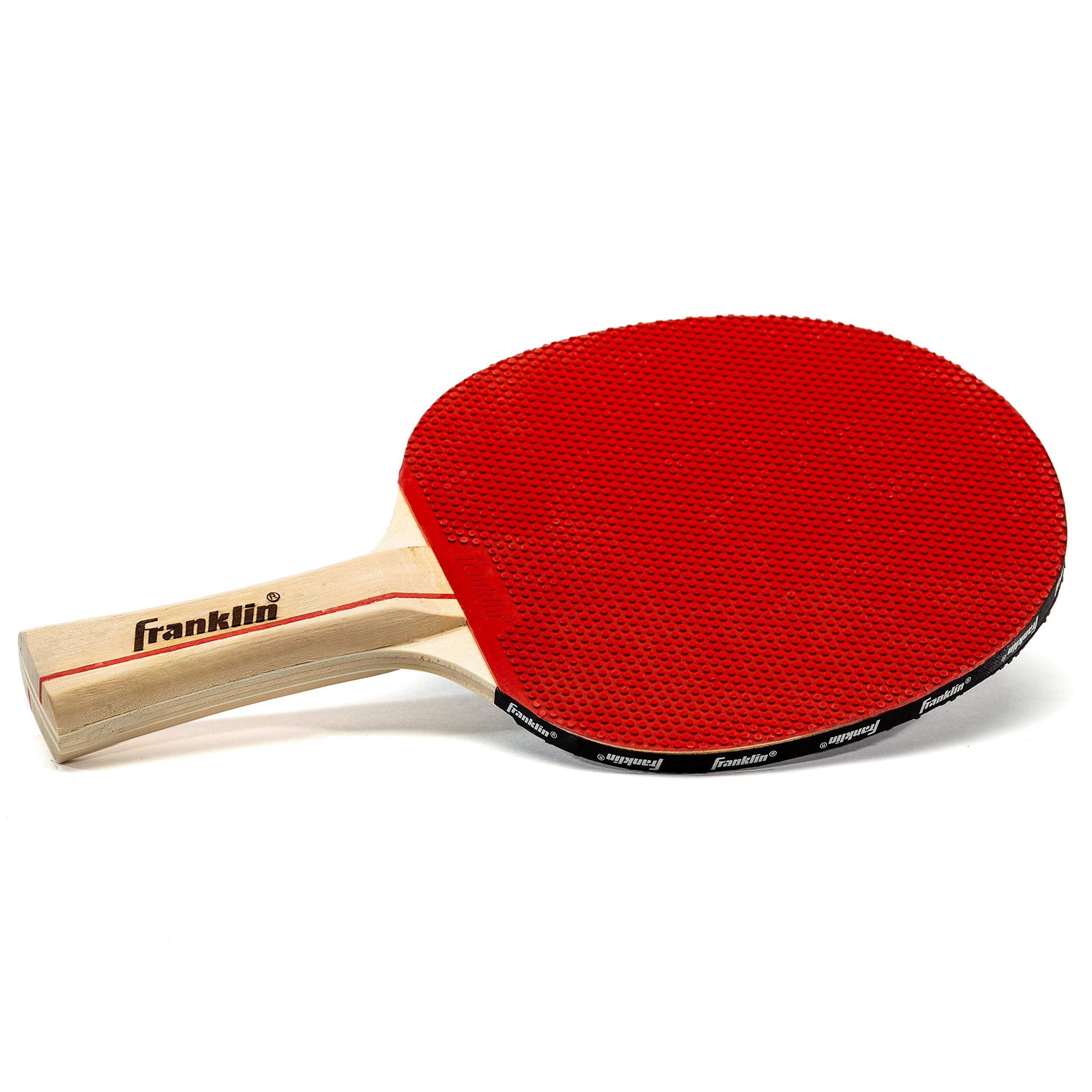 Franklin Sports Ping Pong Paddle - Regulator Table Tennis Racket - Wooden Pro Style Paddle with Rubber Surface - Red + Black