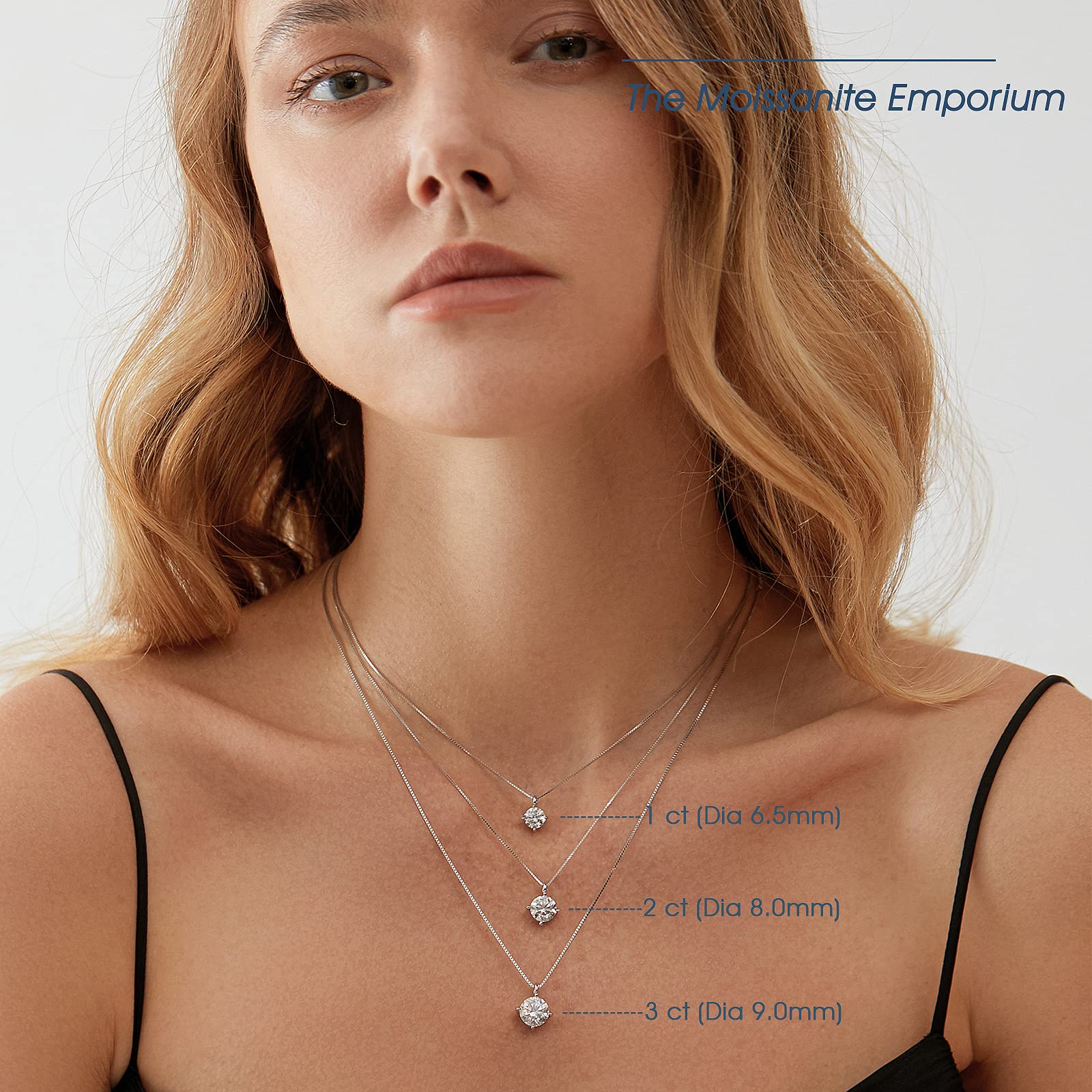Beam & Bask Necklace Gifts for Girlfriend 2 Carat Moissanite Necklaces for Women Valentine's Day I Love You Gifts for Her Birthday Anniversary Jewelry Gift for Girlfriend