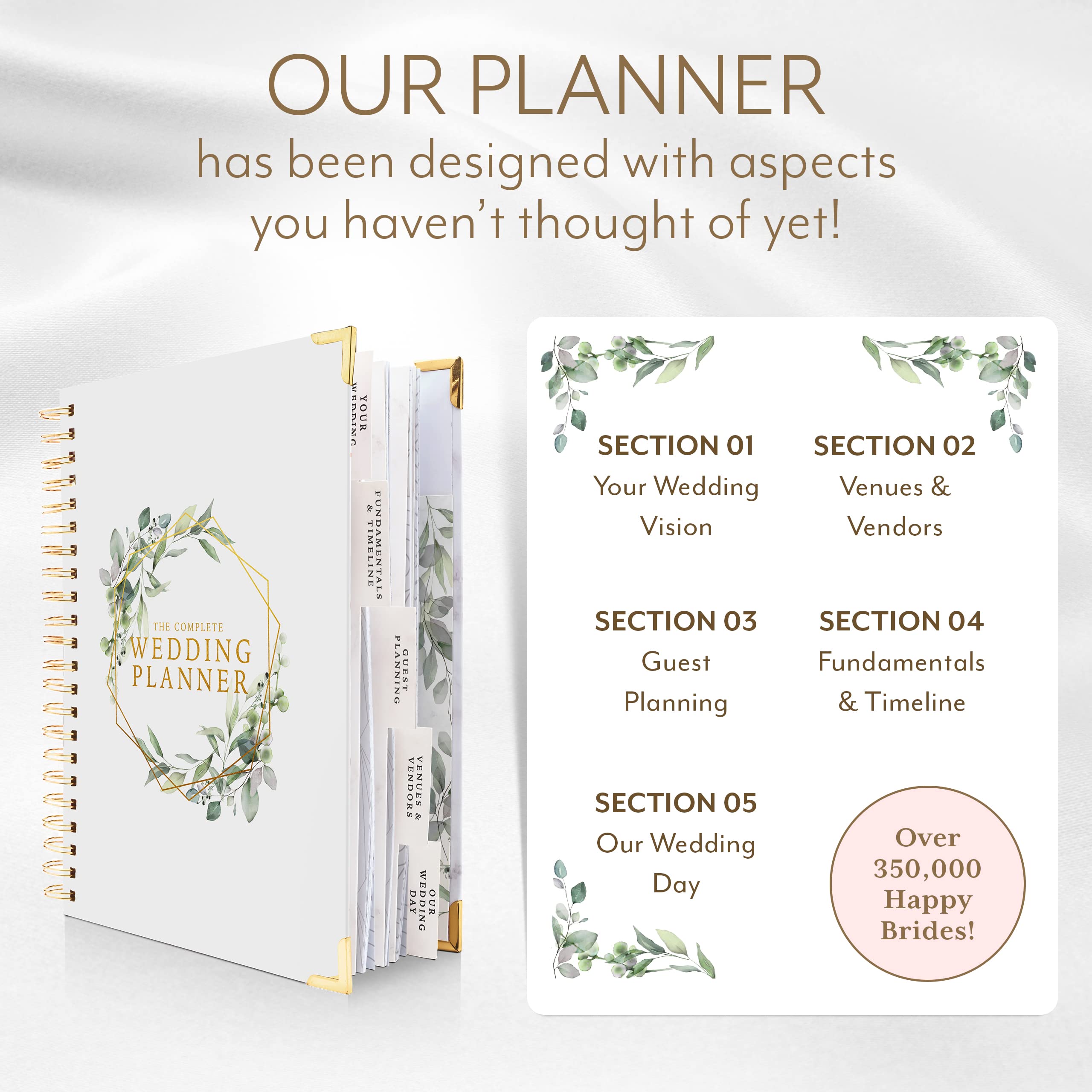 Your Perfect Day Wedding Planner for Bride - Wedding Planning Book and Organizer, Bridal Wedding Planner Book & Binder with Wedding Countdown Calendar (FLORAL)