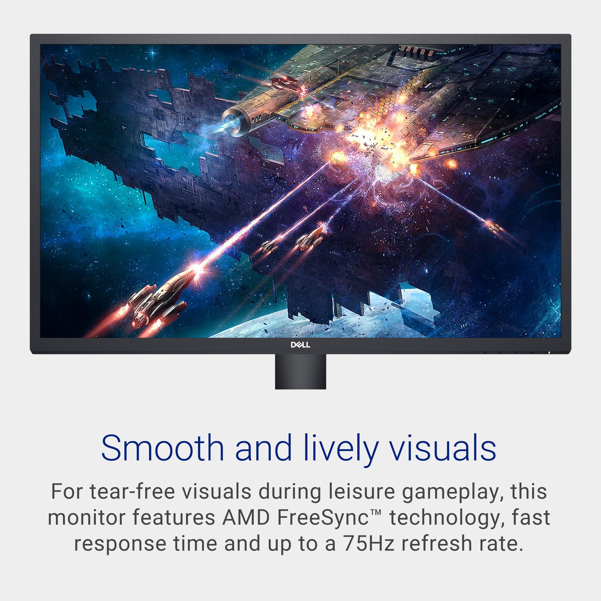 Dell SE2722HX Monitor - 27 inch FHD (1920 x 1080) 16:9 Ratio with Comfortview (TUV-Certified), 75Hz Refresh Rate, 16.7 Million Colors, Anti-Glare Screen with 3H Hardness - Black